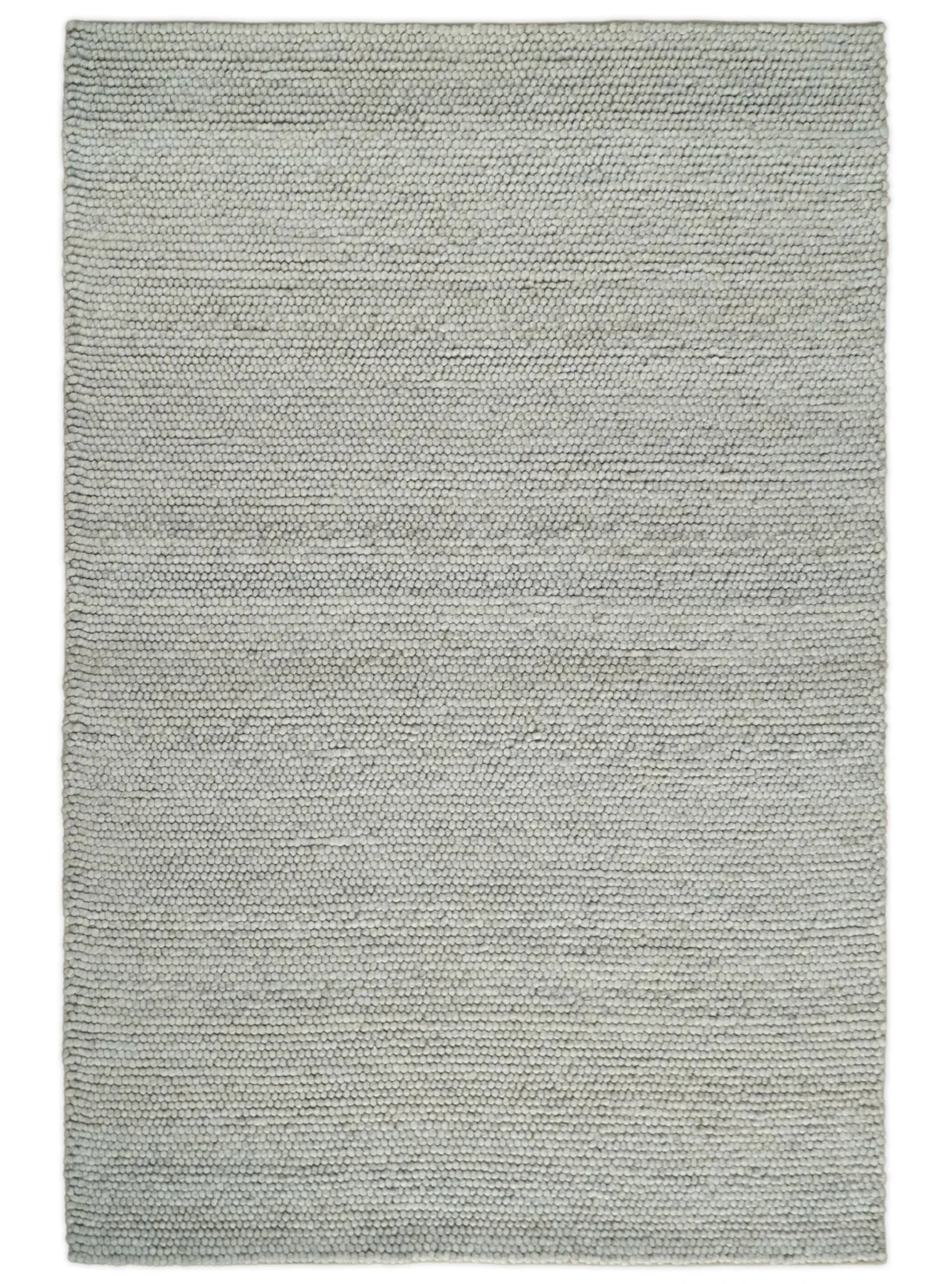 3x5, 5x8, 6x9, 8x10 and 9x12 Solid Silver Wool Blend Felted Chunky Hand Woven Area Rug - Image 6
