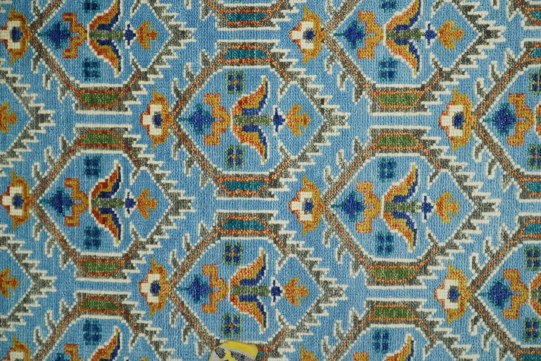 Blue, Brown and Beige Hand Knotted Wool Antique Vintage Style Multi size wool Area Rug - Image 10