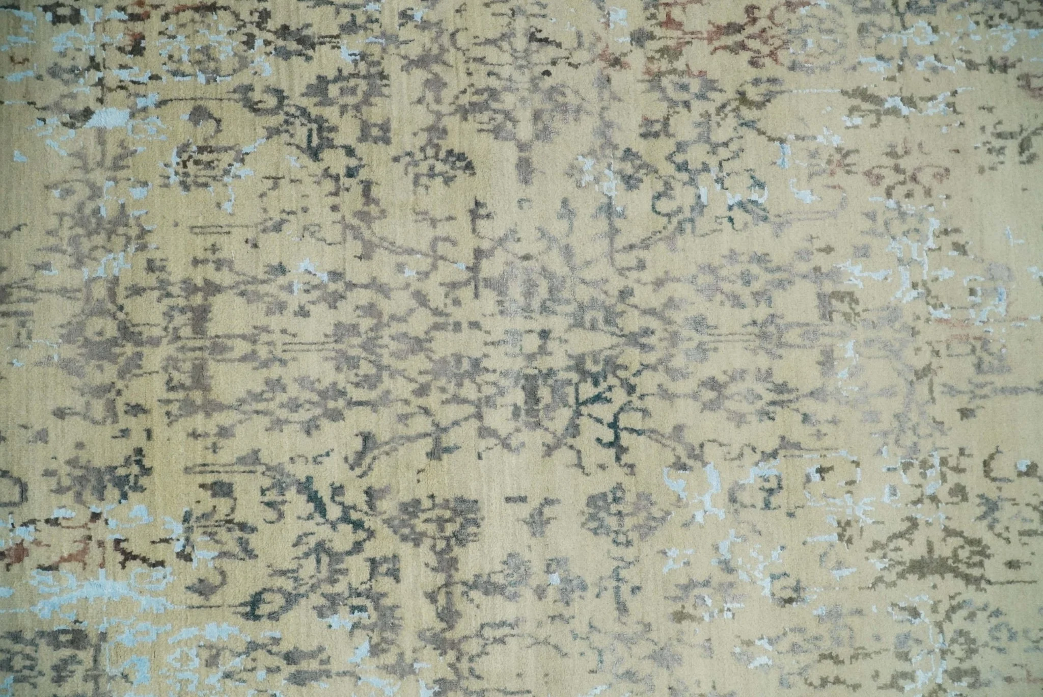 6x9 Fine Hand Knotted Beige and Rust Traditional Vintage Persian Style Antique Wool and Silk Rug | AGR2 - Image 10