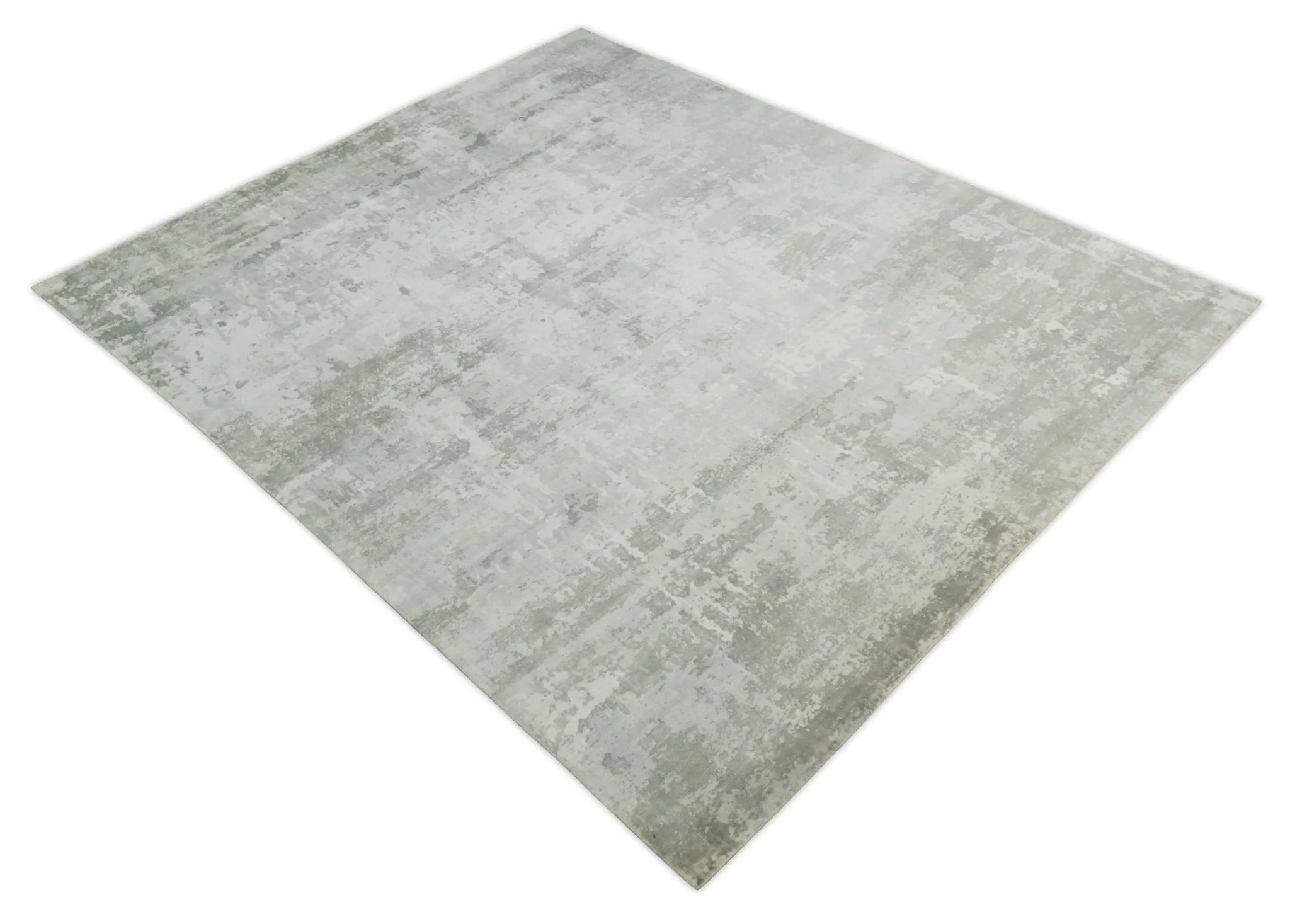 7.11x9.7 Modern Abstract Ivory and Camel Contemporary Wool Area Rug - Image 10