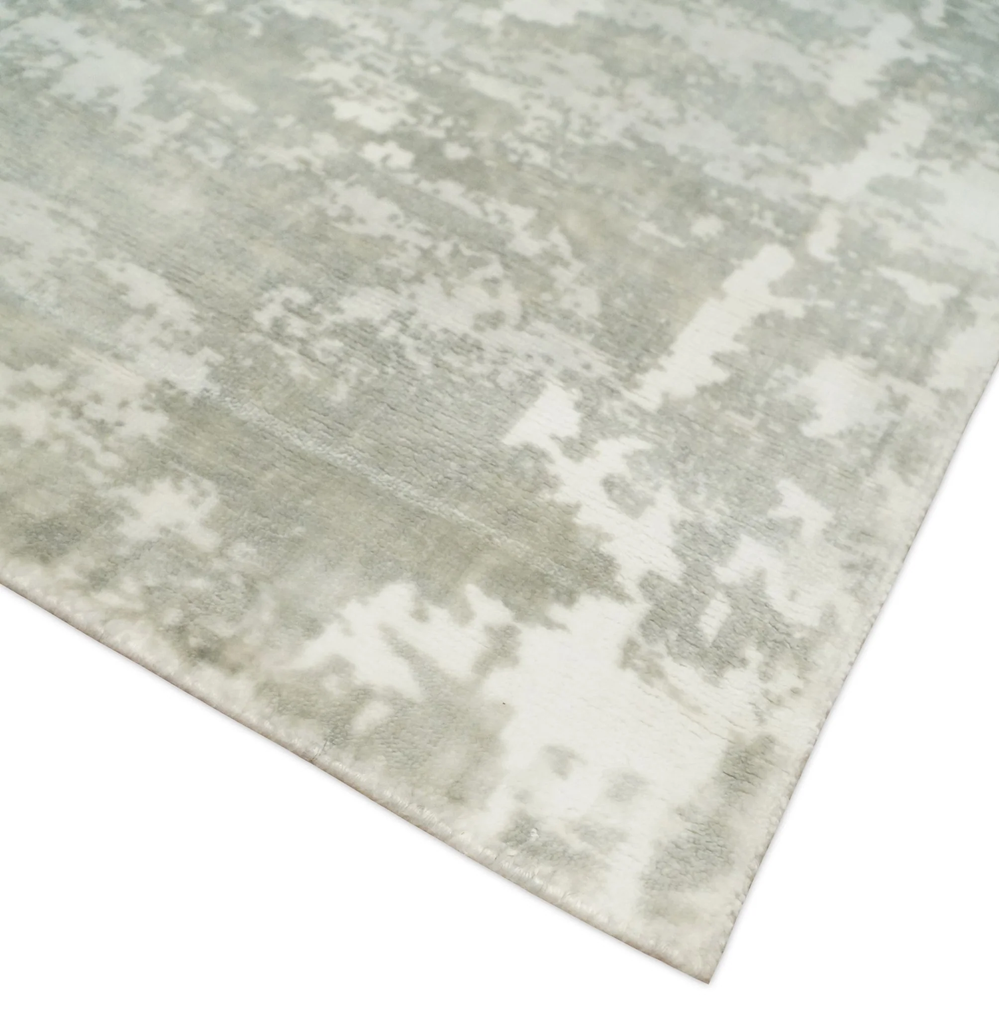 7.11x9.7 Modern Abstract Ivory and Camel Contemporary Wool Area Rug - Image 5