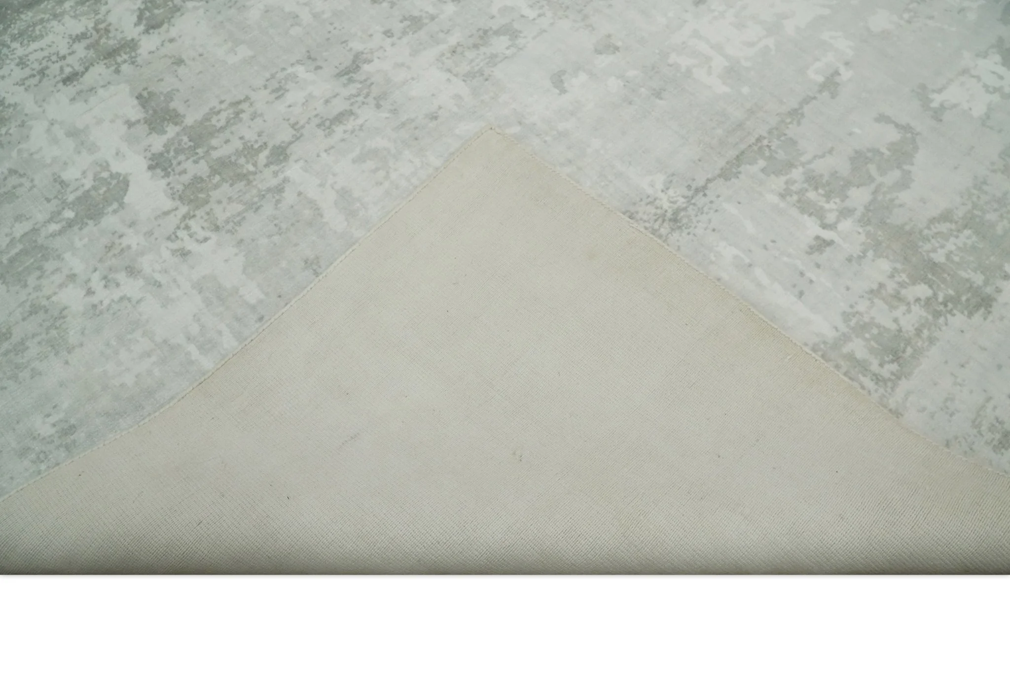 7.11x9.7 Modern Abstract Ivory and Camel Contemporary Wool Area Rug - Image 8