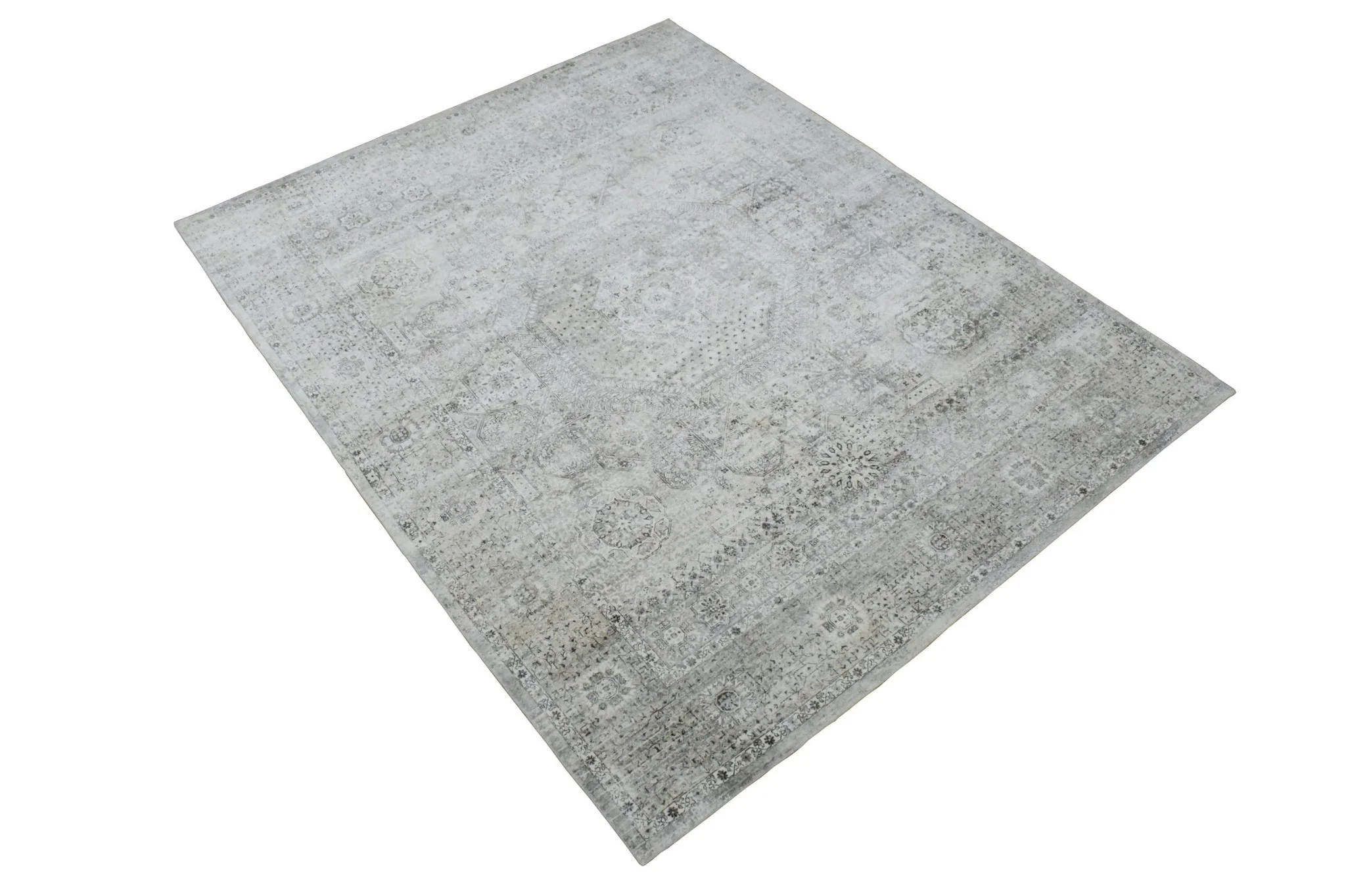 7.8x9.8 Rug, Abstract Blue and Gray Rug made with Viscose Art Silk, Living, Dinning and Bedroom Rug | TRD0091AR7898 - Image 3