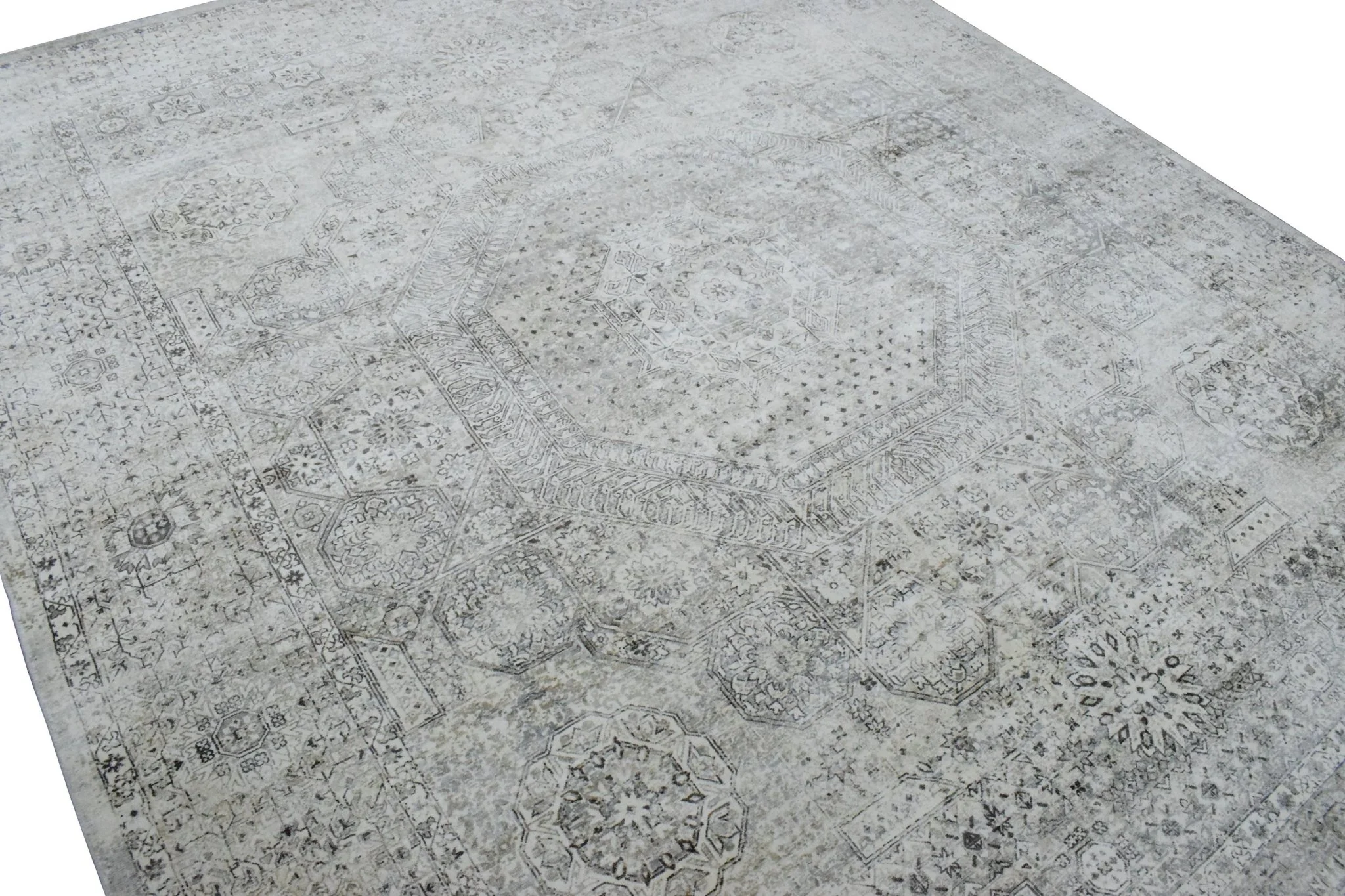 7.8x9.8 Rug, Abstract Blue and Gray Rug made with Viscose Art Silk, Living, Dinning and Bedroom Rug | TRD0091AR7898 - Image 5