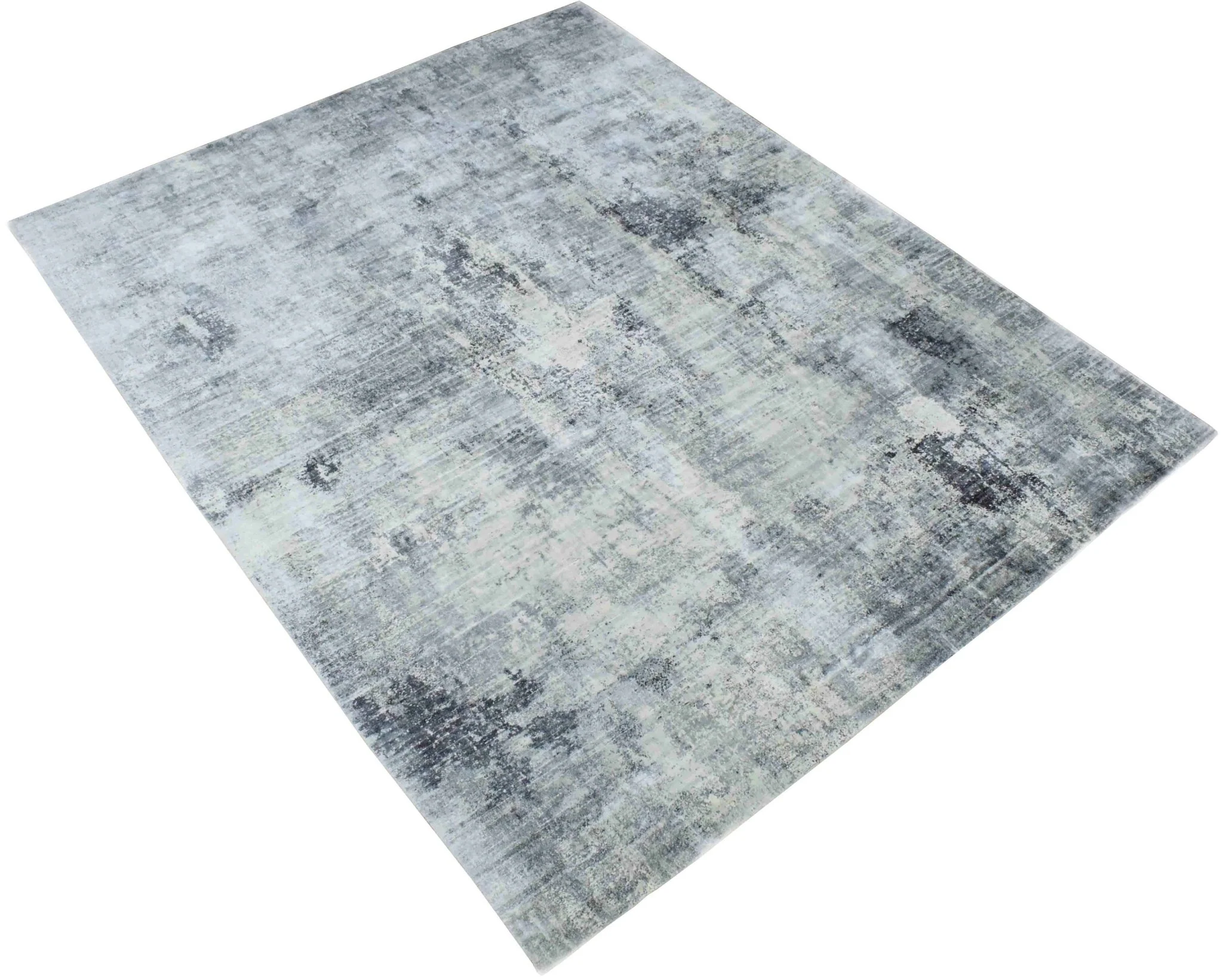 7.8x9.8 Rug, Abstract Blue and Gray Rug made with Viscose Art Silk, Living, Dinning and Bedroom Rug | TRD0092AR7898 - Image 3