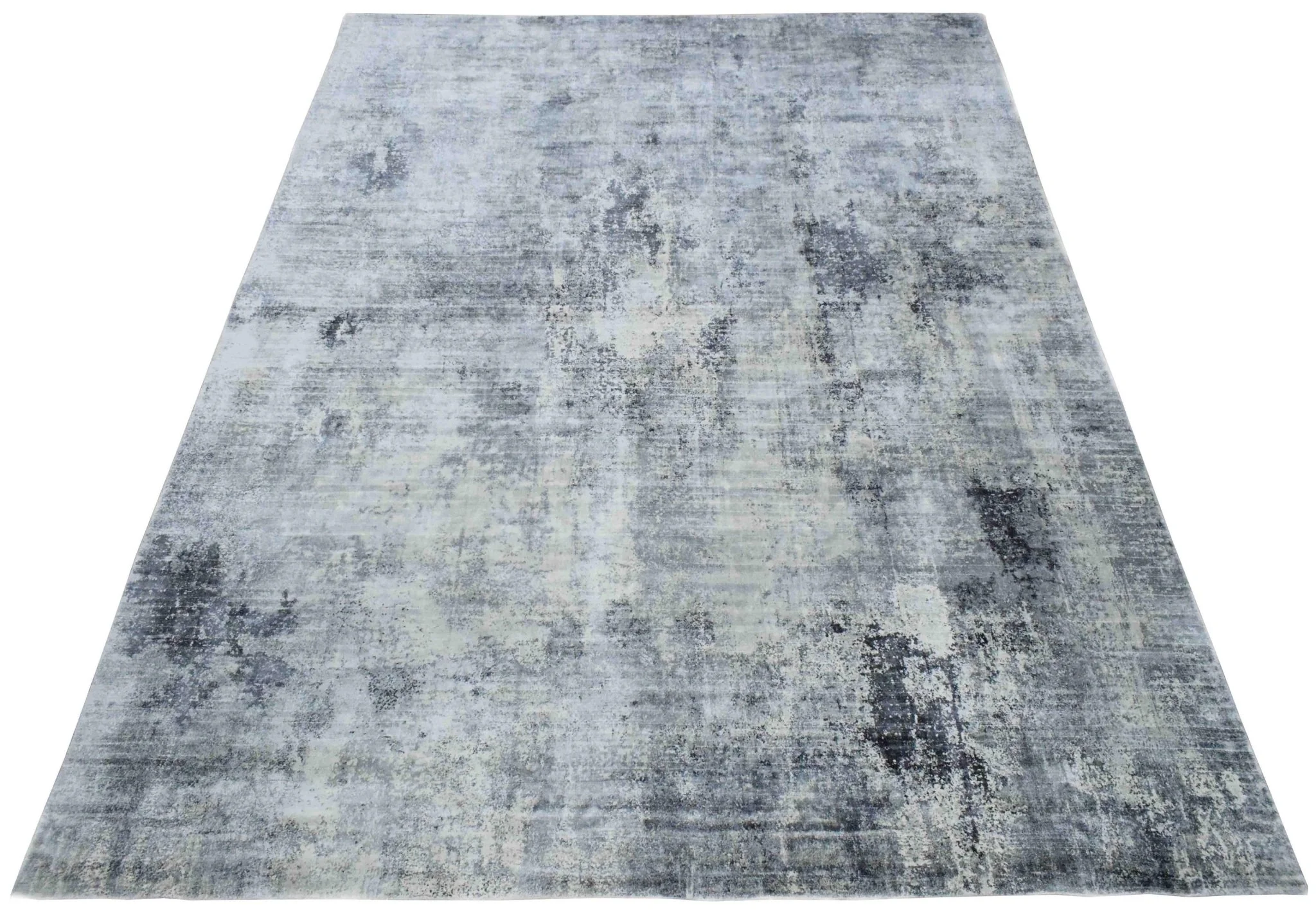 7.8x9.8 Rug, Abstract Blue and Gray Rug made with Viscose Art Silk, Living, Dinning and Bedroom Rug | TRD0092AR7898 - Image 4