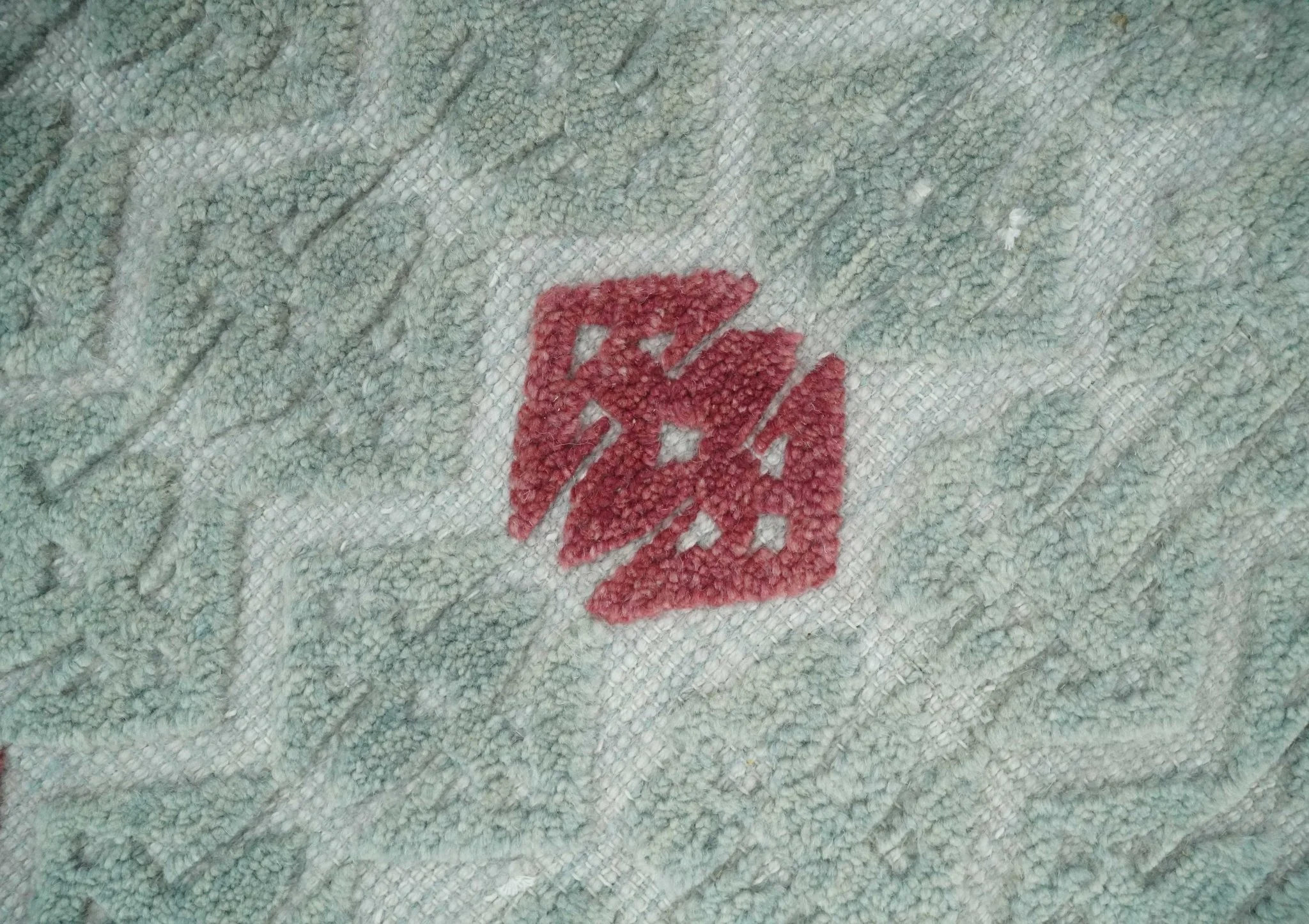 7x10 Hand Knotted Green, Red and Blue Traditional Persian Oushak Wool Rug | AC7710 - Image 4