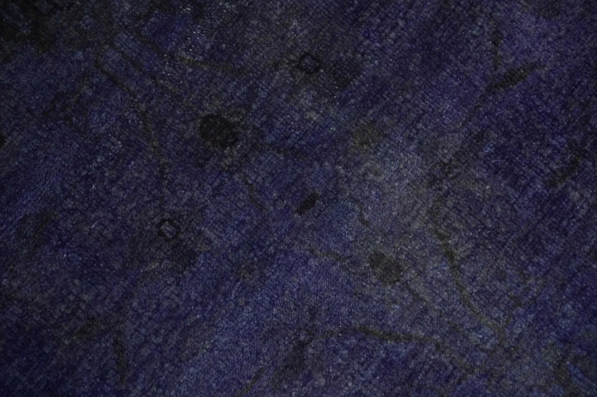 8.4x11.5 Overdyed Royal Dark Purple Hand Knotted Traditional Oushak Wool Area Rug - Image 4