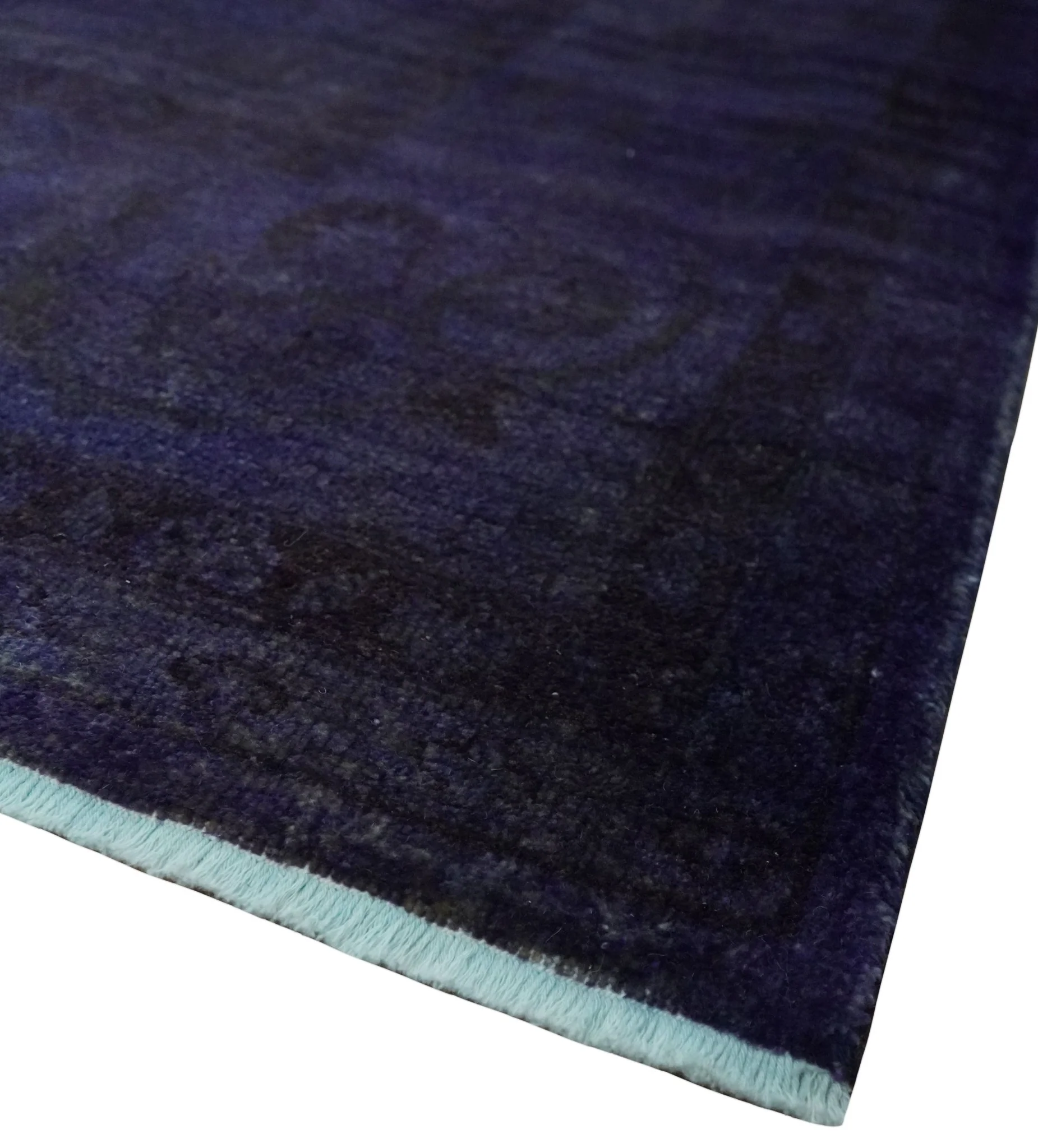 8.4x11.5 Overdyed Royal Dark Purple Hand Knotted Traditional Oushak Wool Area Rug - Image 5
