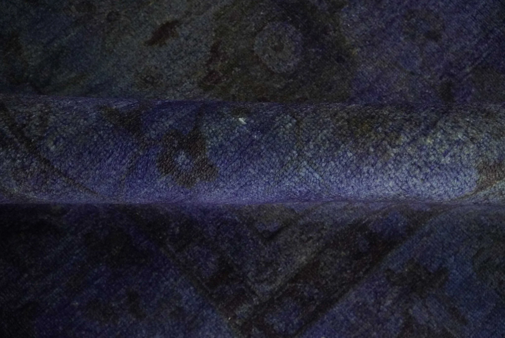 8.4x11.5 Overdyed Royal Dark Purple Hand Knotted Traditional Oushak Wool Area Rug - Image 6