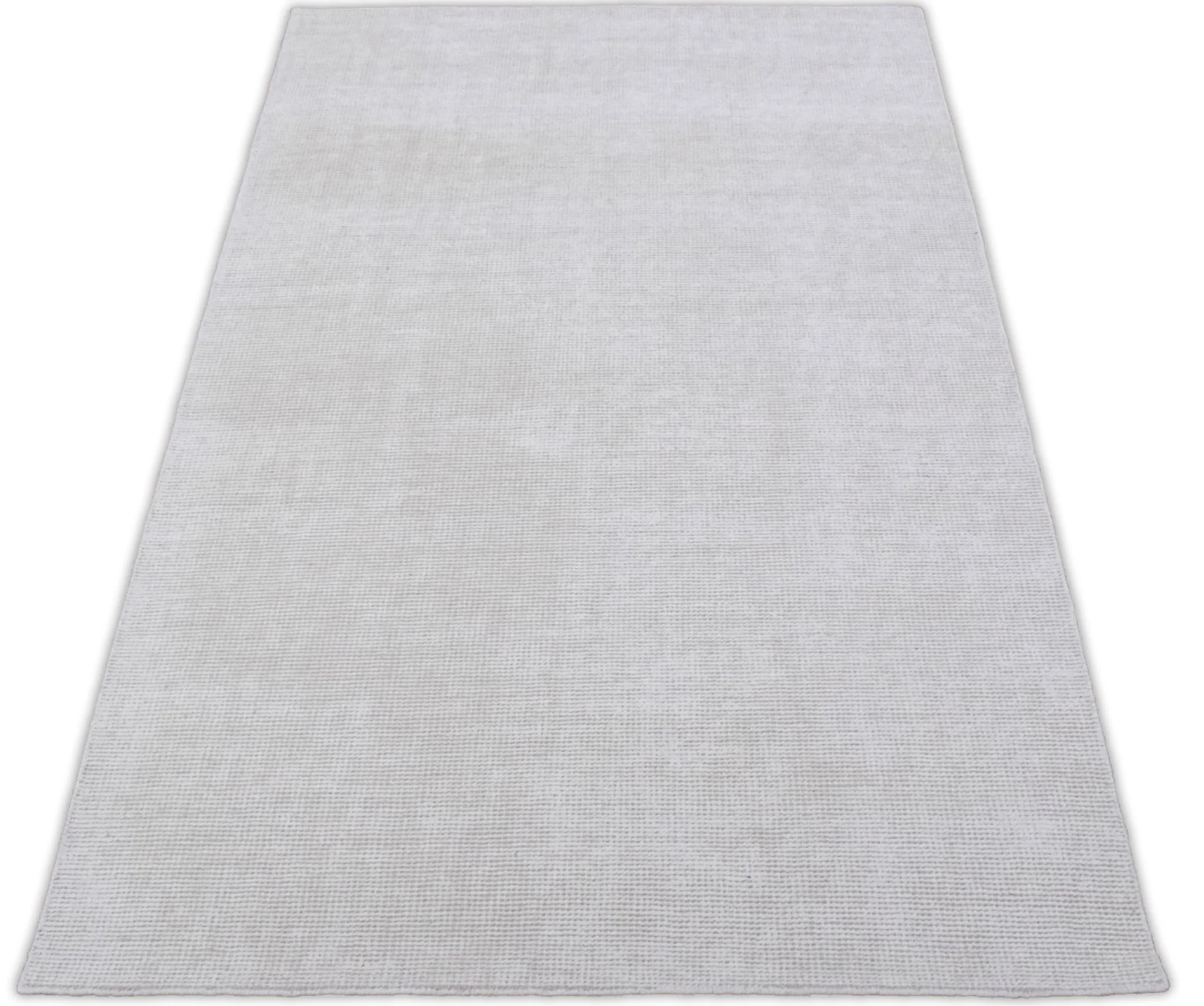 2x3, 5x8, 6x9 and 8x10 Solid Ivory Hand Made Textured Wool Area Rug | Low Pile | No Shedding | TRD163 - Image 5