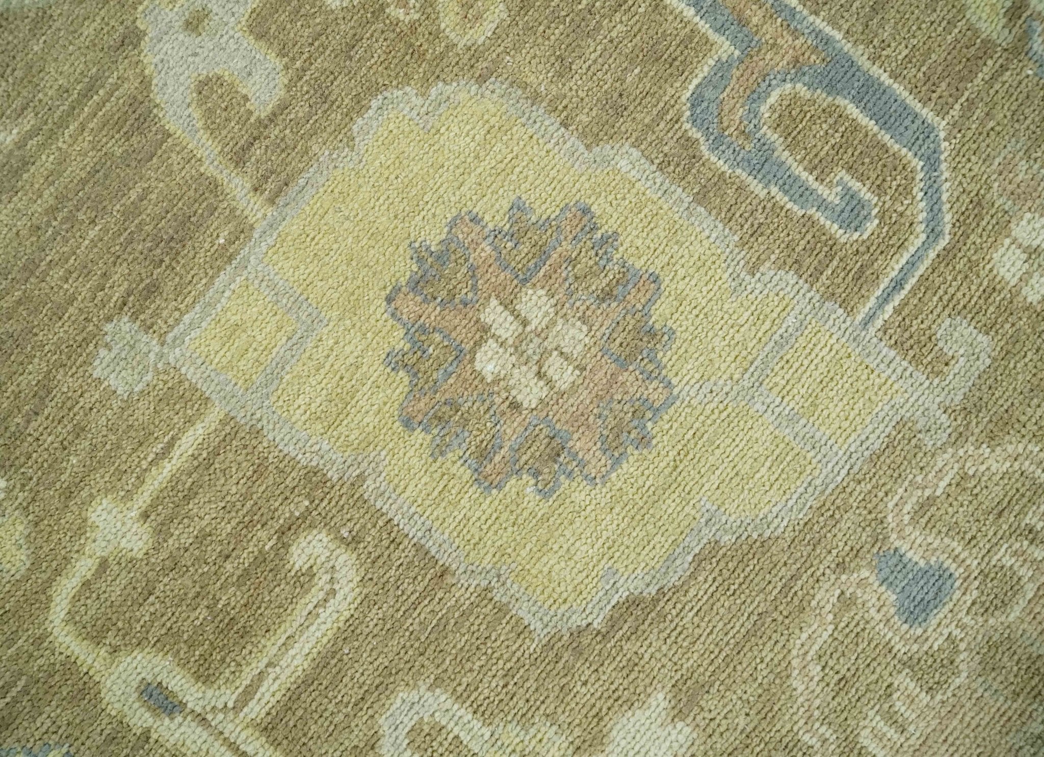 Antique Brown, Gray and Beige 8x10, 6x9 and 4x6 Hand Knotted Traditional Persian Oushak Wool Rug | AC2 - Image 9