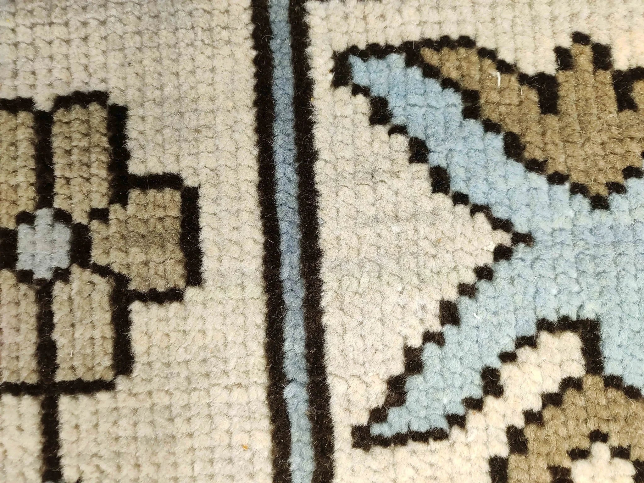 8x10 Hand Knotted Heriz Serapi Ivory and Blue Traditional Antique Persian Area Rug - Image 2