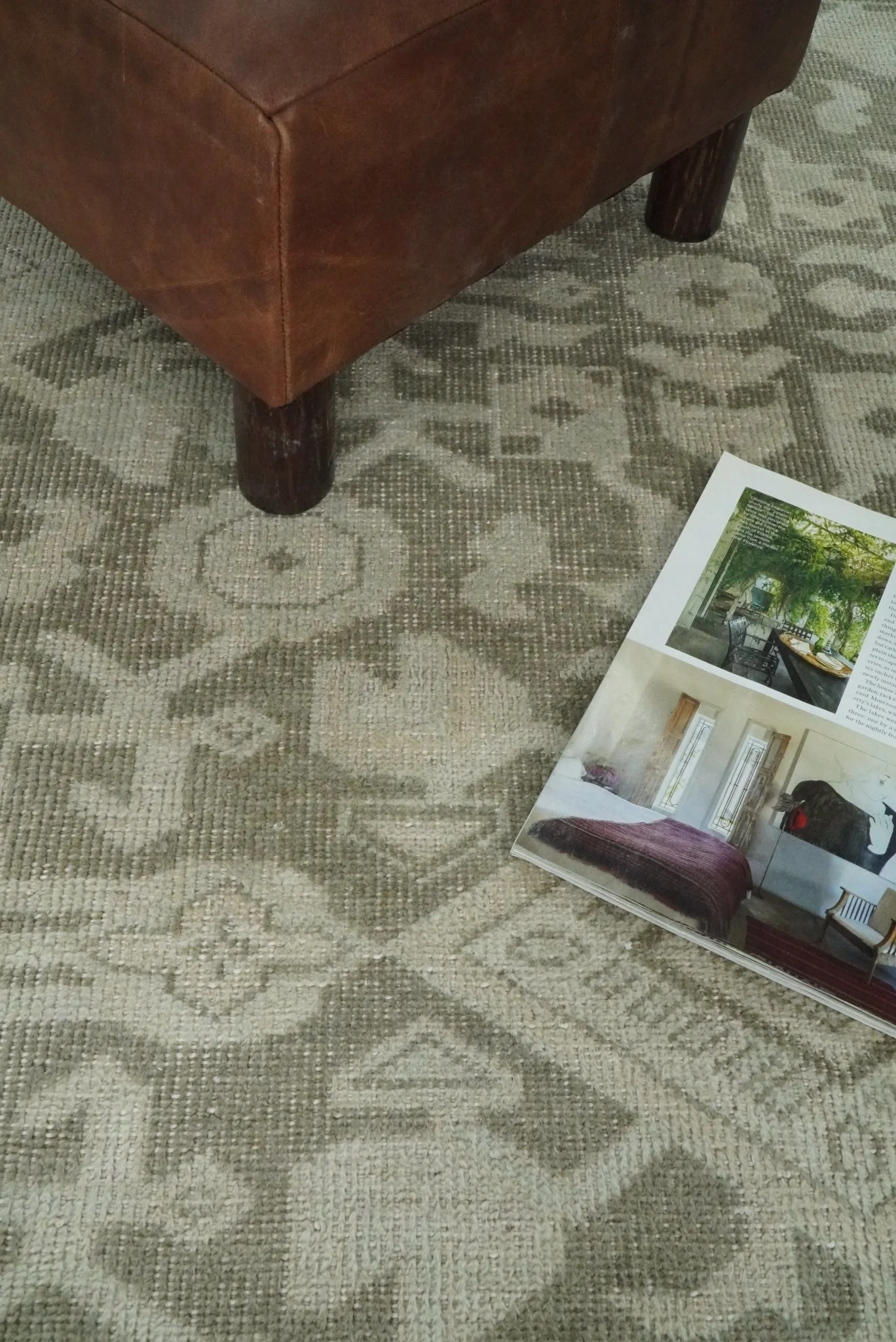 8x10, 9x12 and 10x14 Brown and Beige Hand Knotted Wool Low Pile Vintage Area Rug | AIN3 - Image 4