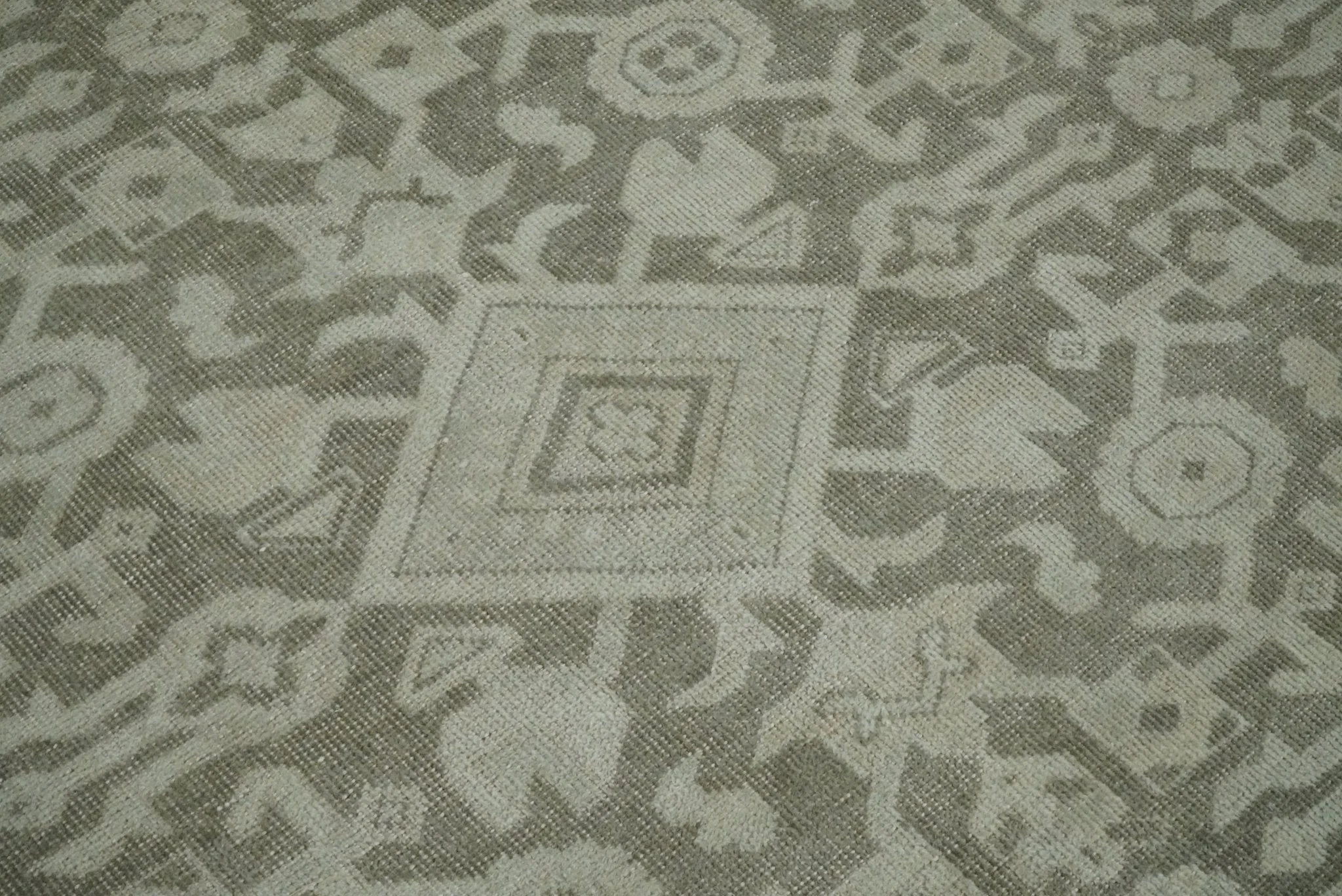 8x10, 9x12 and 10x14 Brown and Beige Hand Knotted Wool Low Pile Vintage Area Rug | AIN3 - Image 7