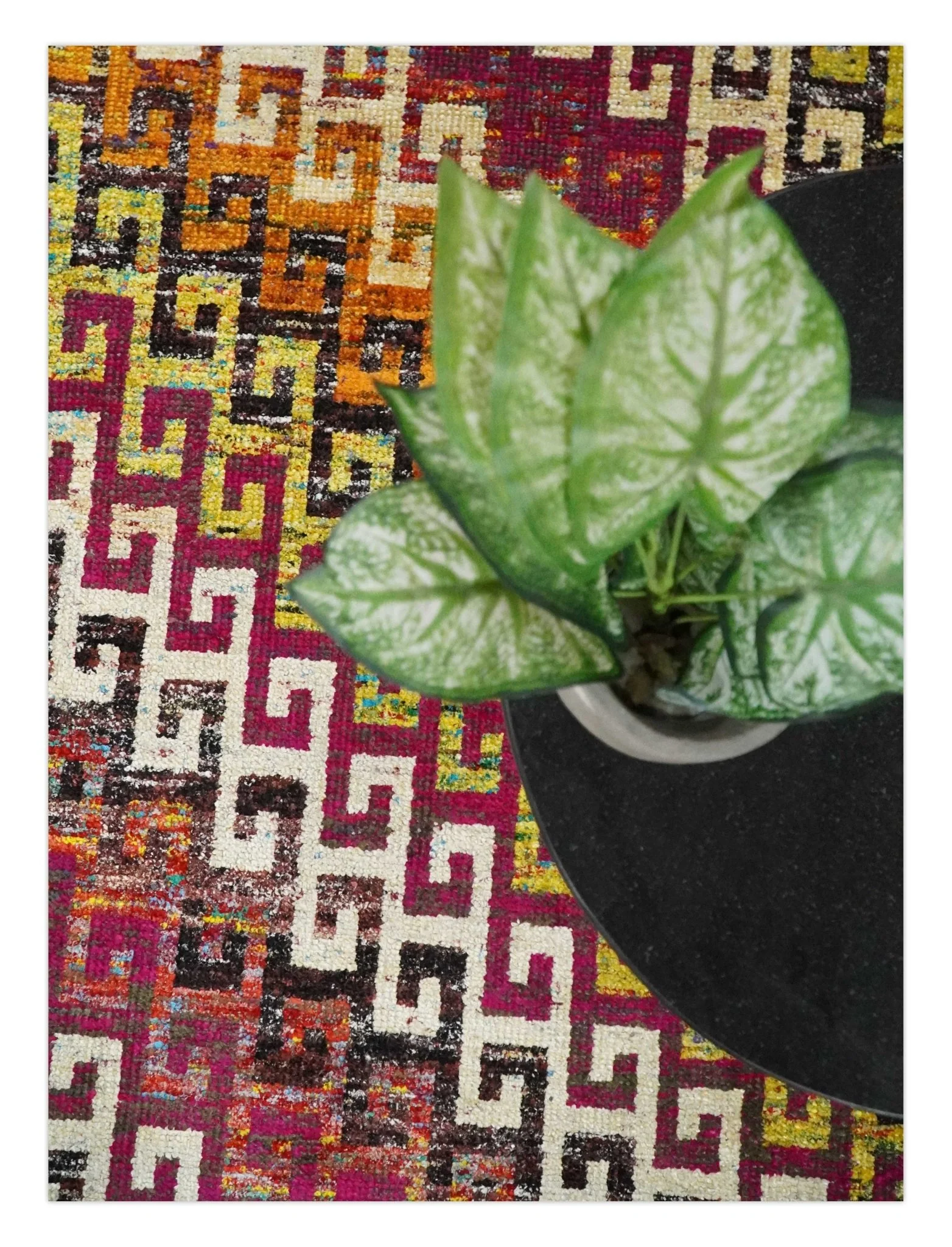 8x10 and 9x12 Hand Knotted Multicolor Modern Contemporary Southwestern Tribal Trellis Recycled Silk Area Rug | OP9 - Image 6
