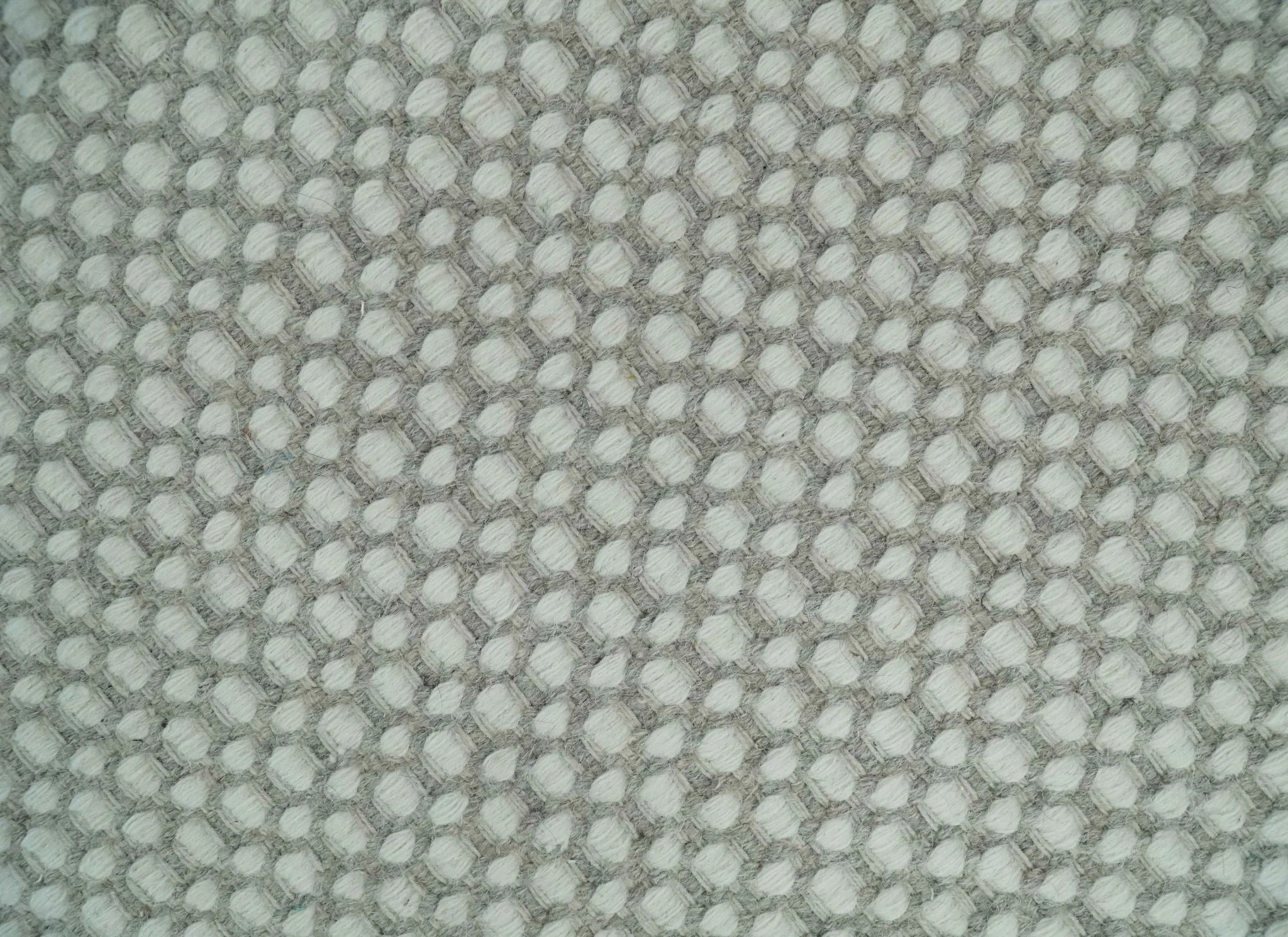 Flatwoven Dhurrie 8x10 and 9x12 Modern Checkered Beige and Ivory Wool Area Rug, Layering Rug | TRDCP830 - Image 4