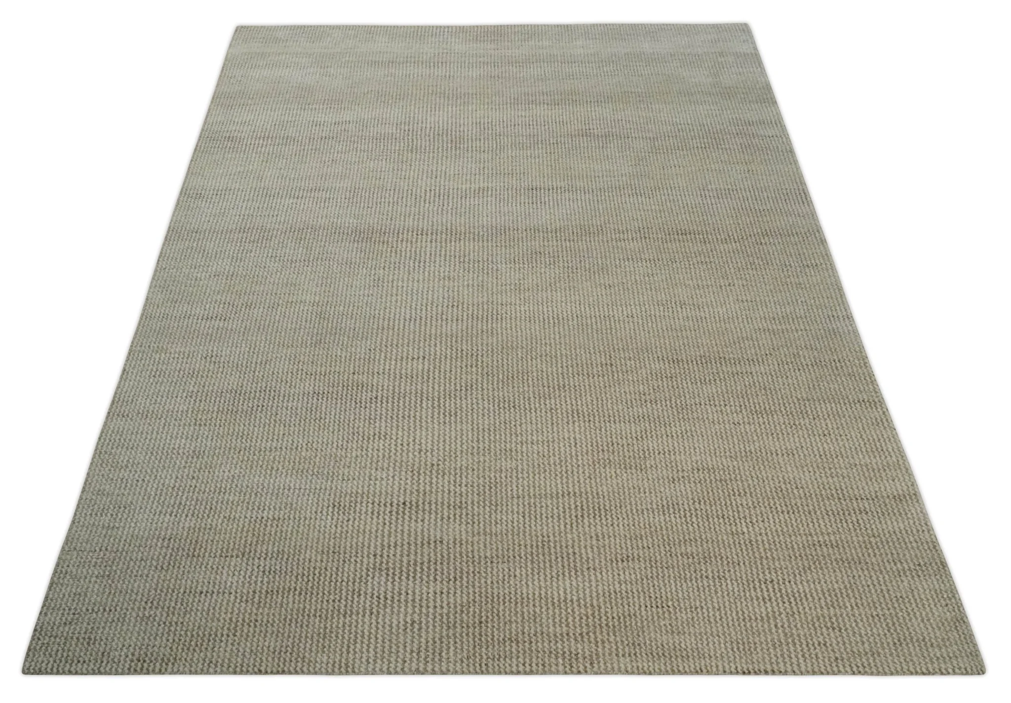 8x10 Beige and Ivory Hand Knotted Rug Contemporary area Rug - Image 10