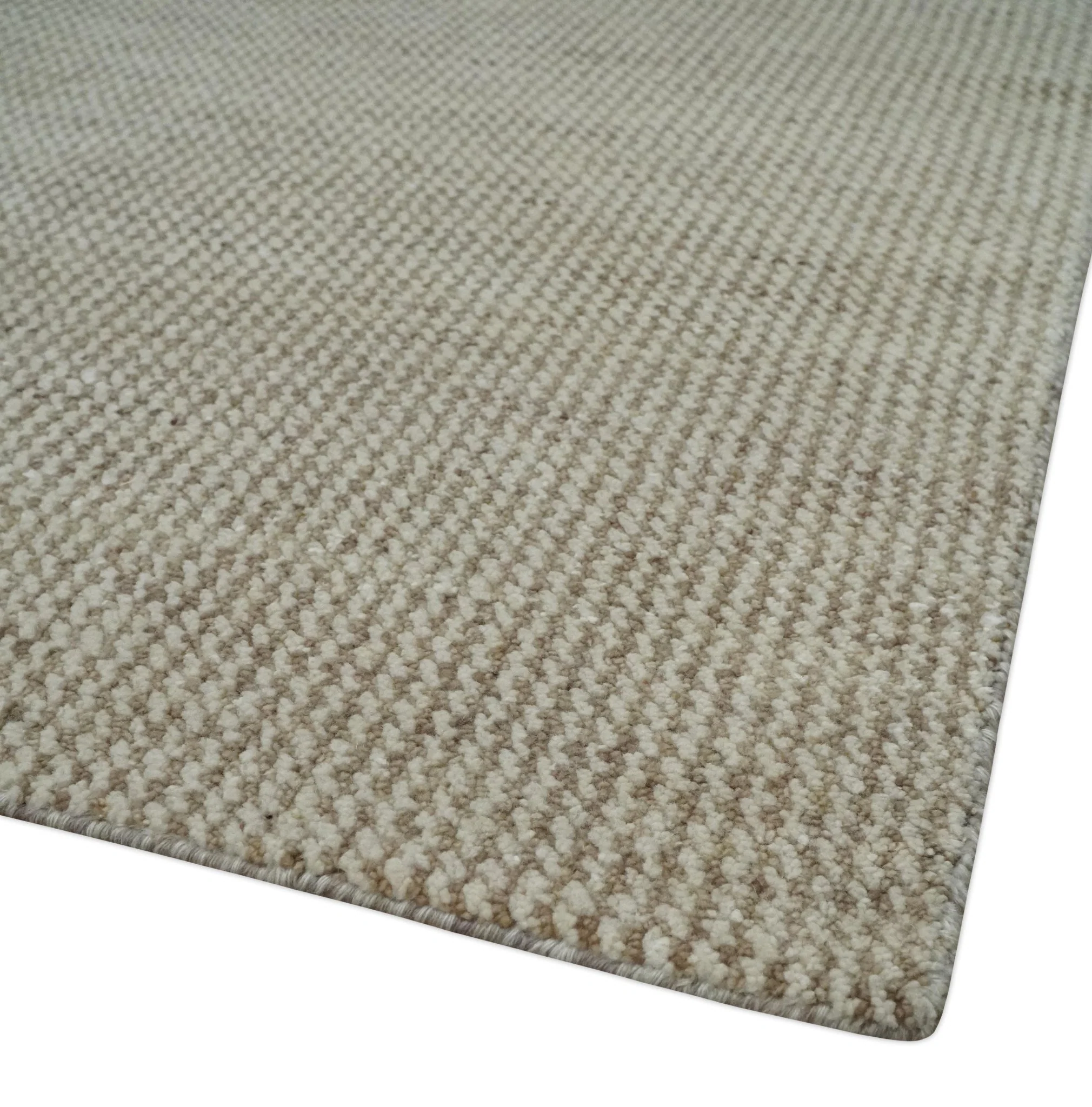 8x10 Beige and Ivory Hand Knotted Rug Contemporary area Rug - Image 5