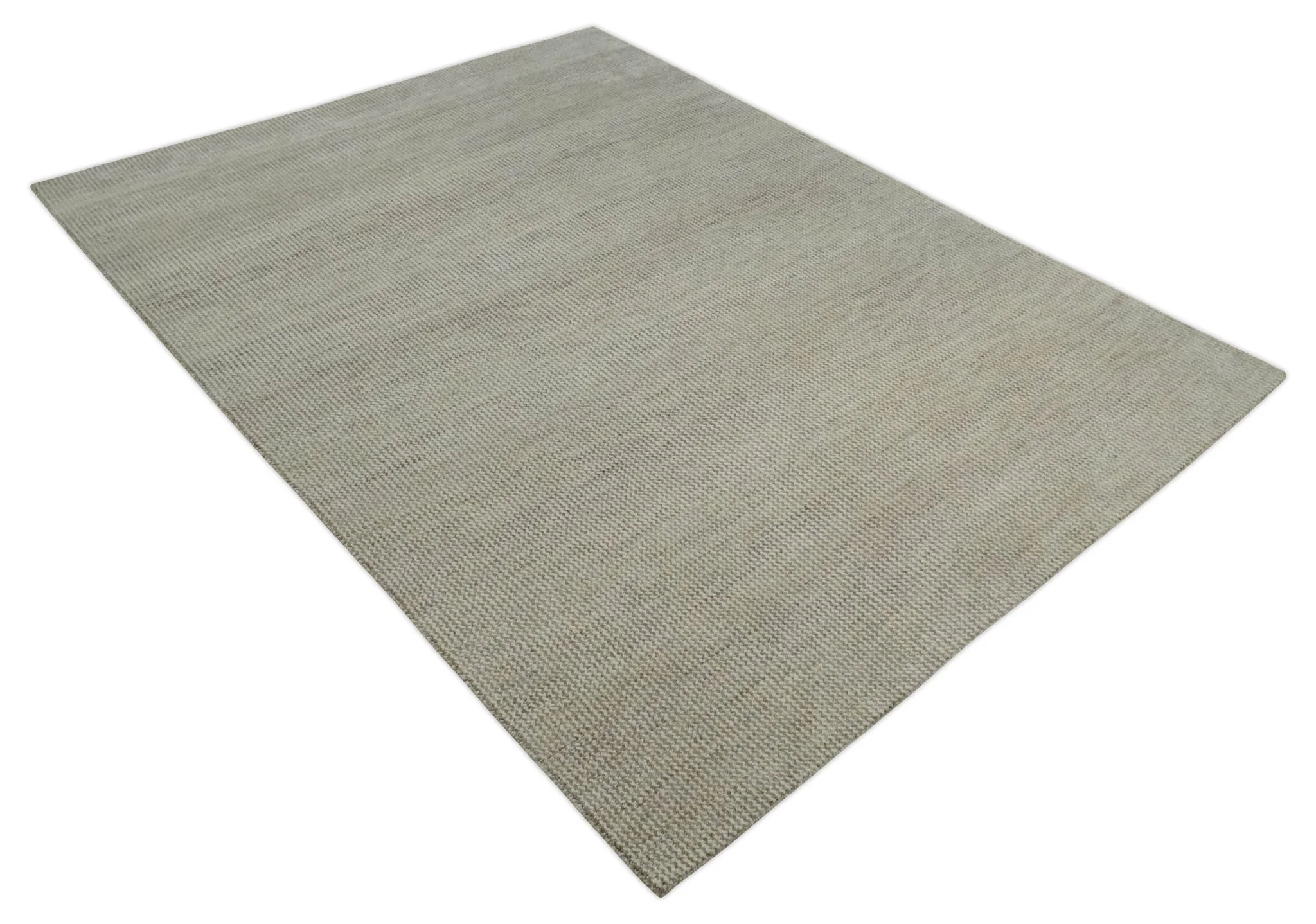 8x10 Beige and Ivory Hand Knotted Rug Contemporary area Rug - Image 9