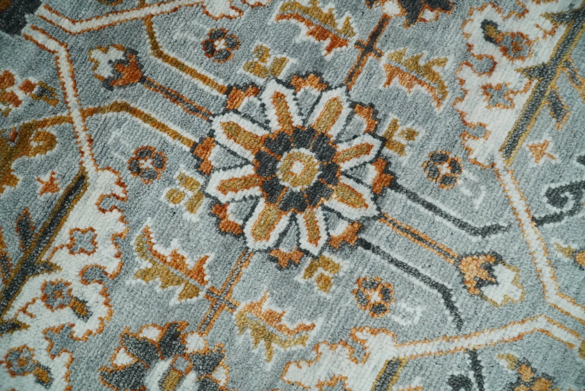 8x10 Blue and Brown Bamboo Silk  Traditional Persian Antique Area Rug | TRDCP200810 - Image 10