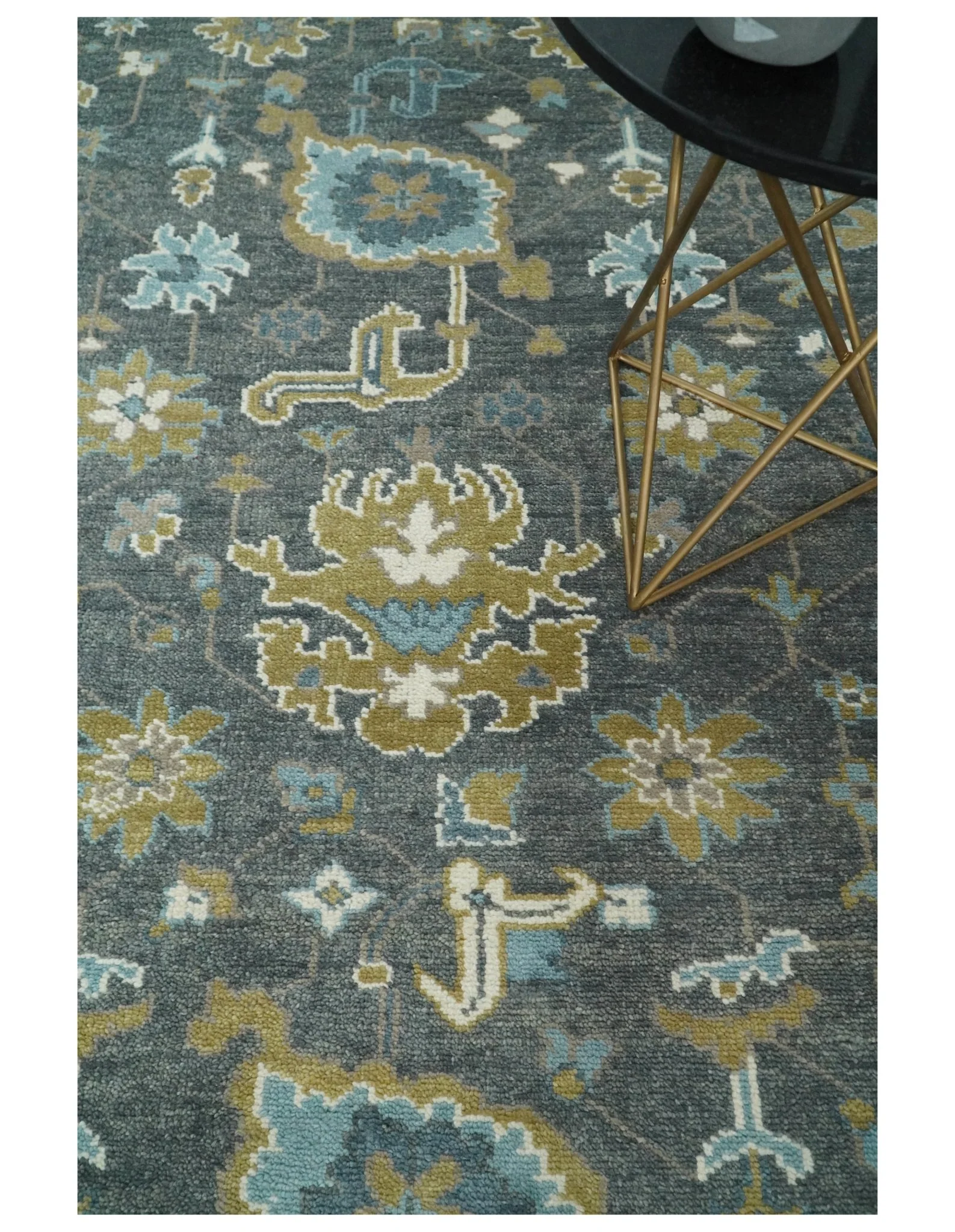 8x10 Blue and Brown Traditional Persian Hand knotted Antique Vintage Persian Oushak Area Rug | TRD49673 - Image 2