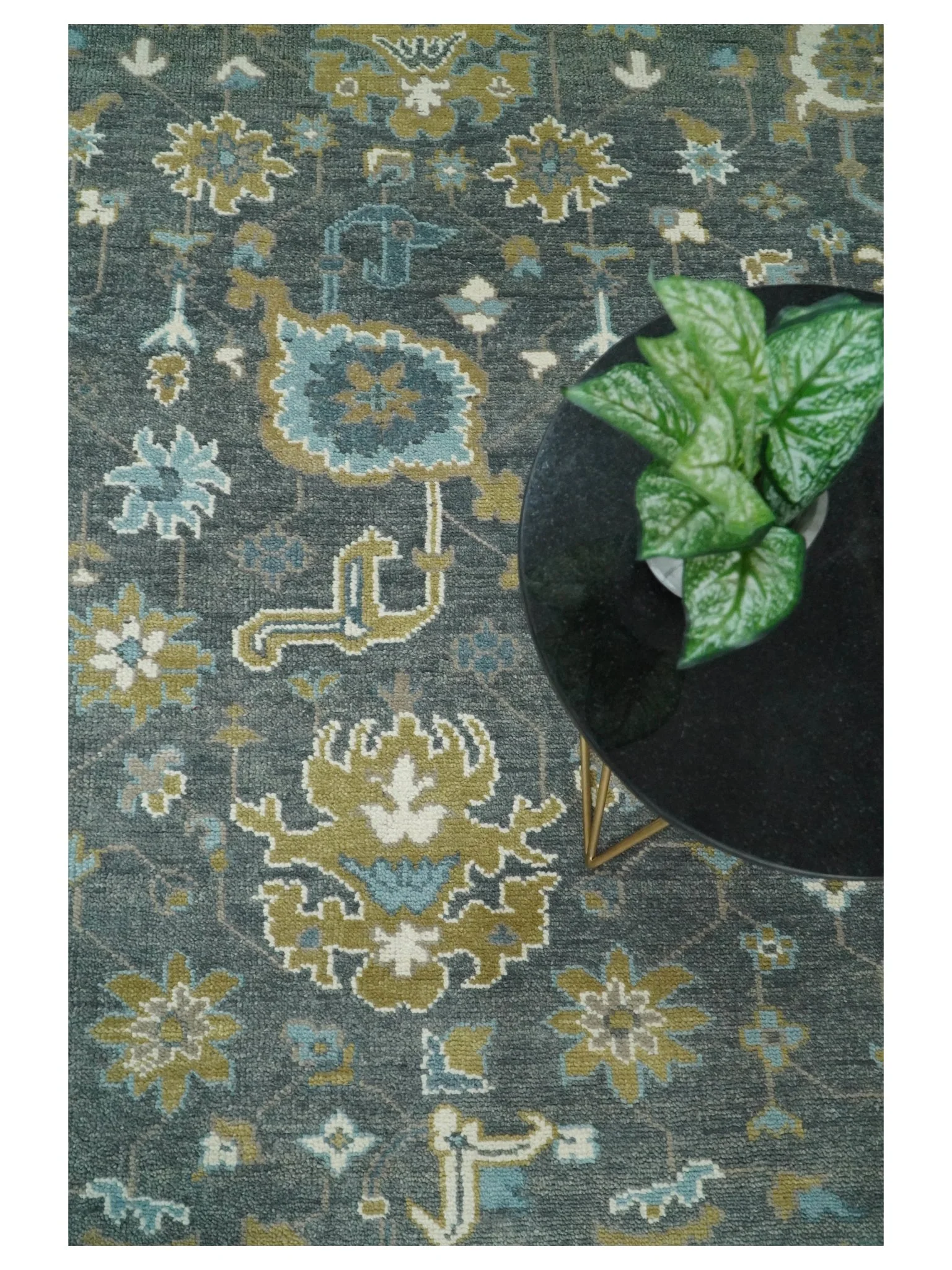 8x10 Blue and Brown Traditional Persian Hand knotted Antique Vintage Persian Oushak Area Rug | TRD49673 - Image 4