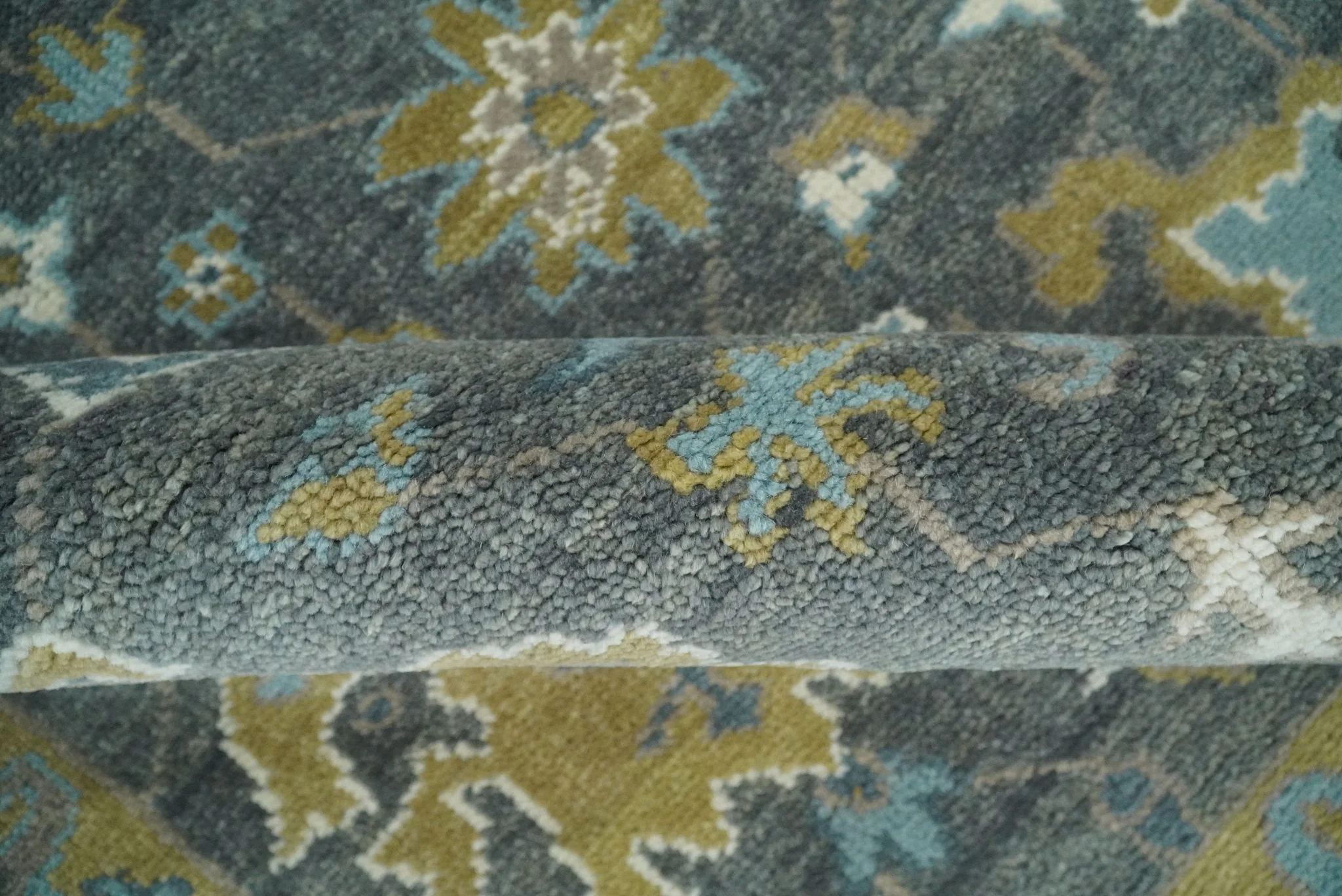 8x10 Blue and Brown Traditional Persian Hand knotted Antique Vintage Persian Oushak Area Rug | TRD49673 - Image 7