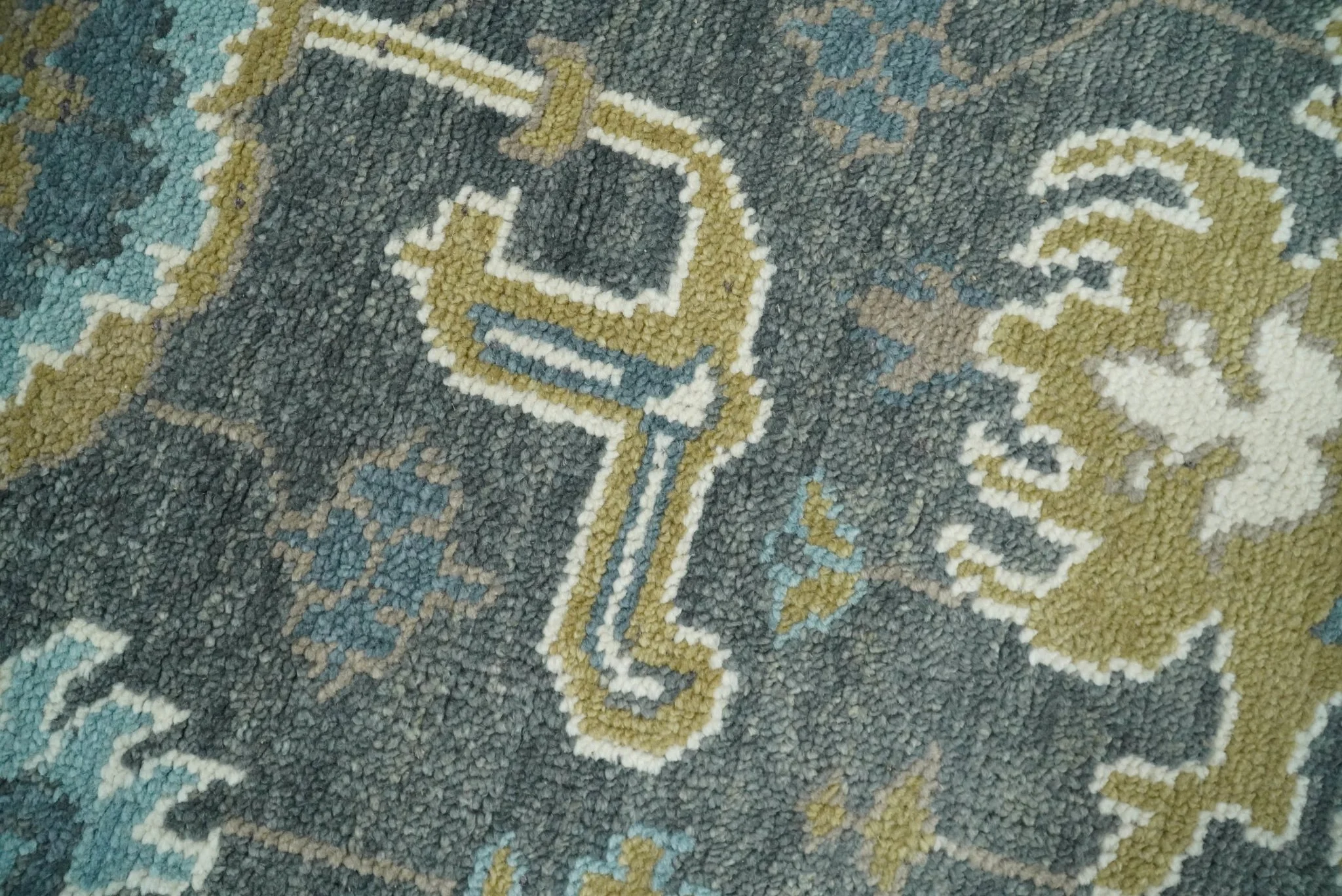 8x10 Blue and Brown Traditional Persian Hand knotted Antique Vintage Persian Oushak Area Rug | TRD49673 - Image 9