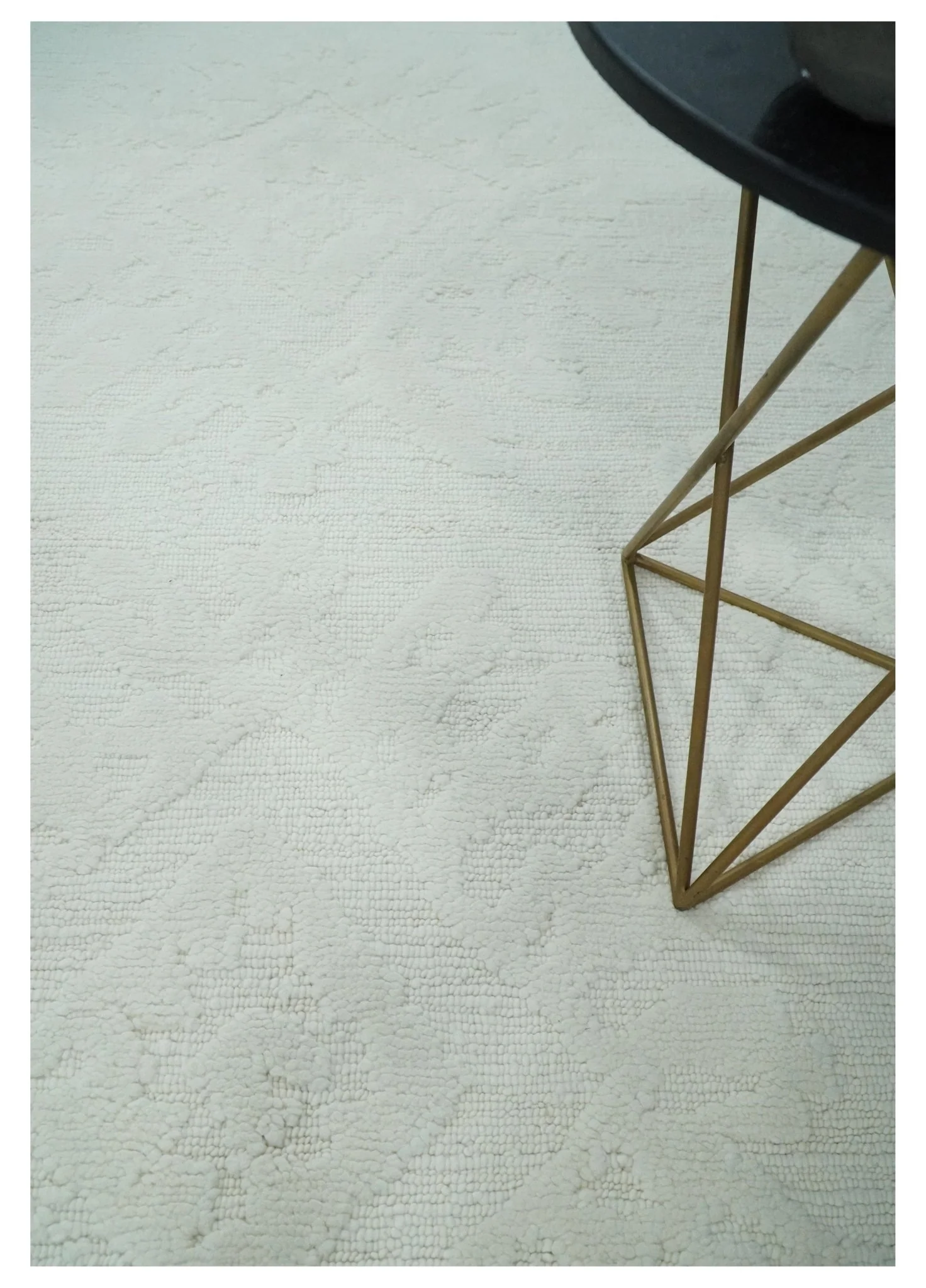 Premium 8x10 carved Texture Ivory Traditional hand knotted wool Area rug - Image 2