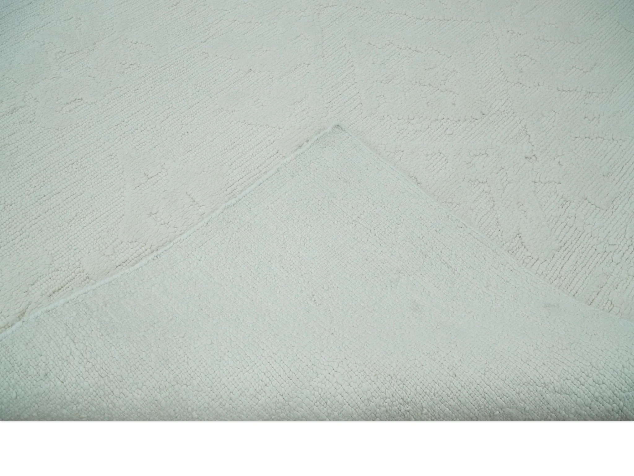 Premium 8x10 carved Texture Ivory Traditional hand knotted wool Area rug - Image 7