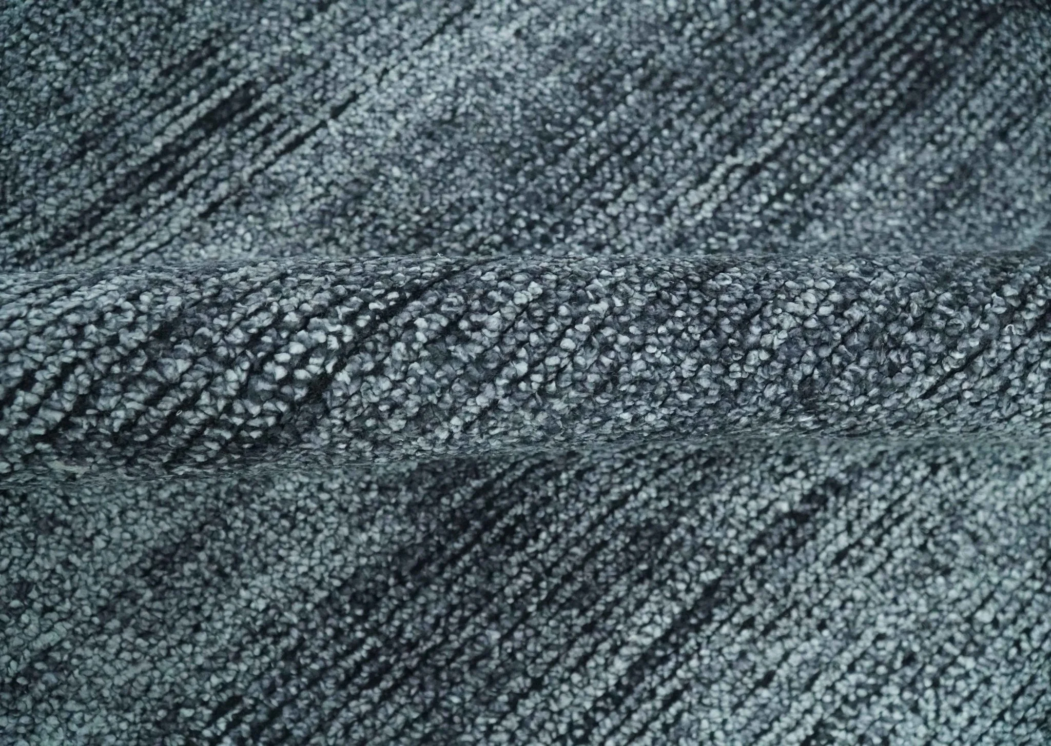 8x10 Charcoal and Silver Blended Hand knotted Bamboo Silk Area Rug - Image 6