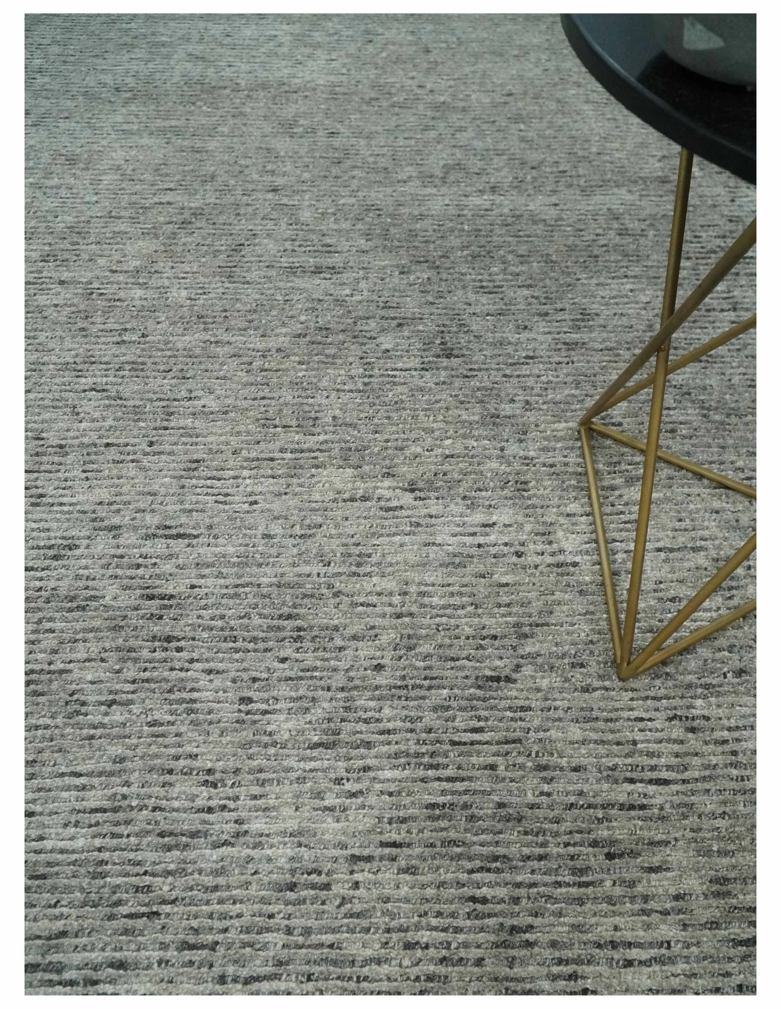 8x10 Charcoal and Silver Blended Tibetan Wool and Silk Area Rug - Image 2