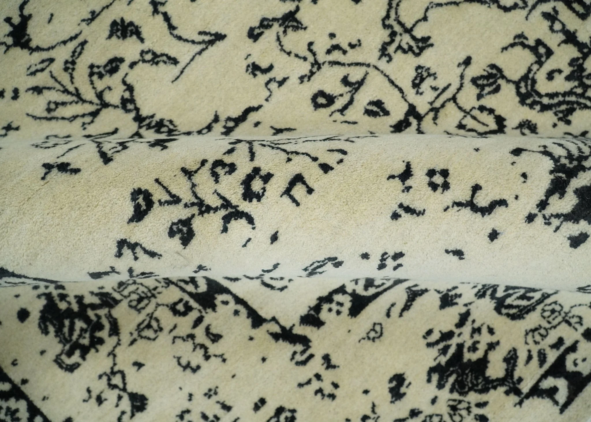 8x10 Fine Hand Knotted Beige and Black Traditional Vintage Persian Antique Wool Rug | AGR35 - Image 8