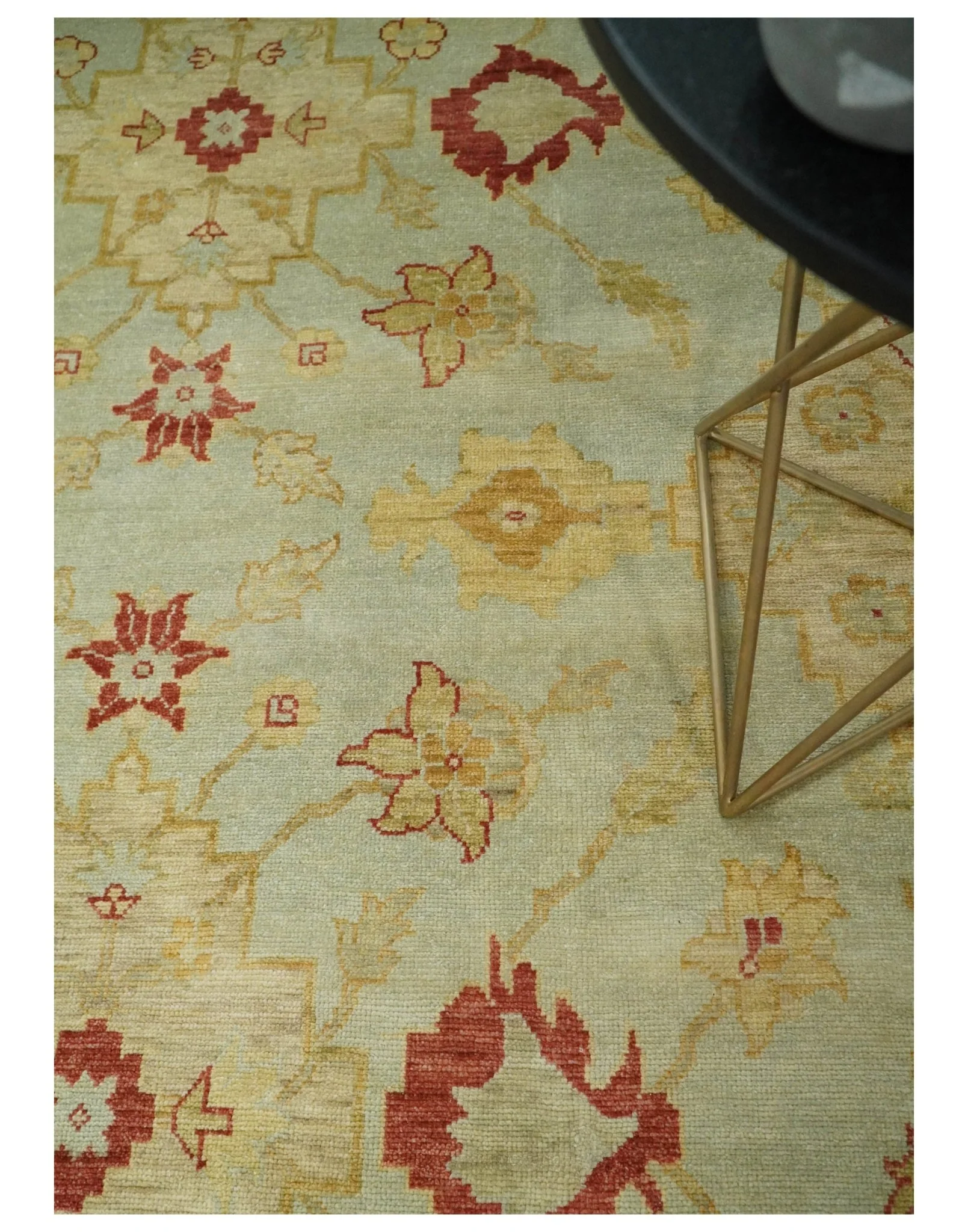 8x10 Fine Hand Knotted Beige and Rust Traditional Vintage Persian Antique Wool Rug | AGR36 - Image 2