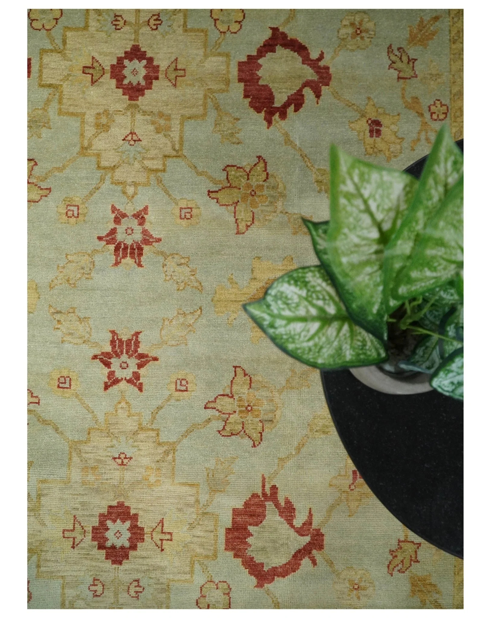 8x10 Fine Hand Knotted Beige and Rust Traditional Vintage Persian Antique Wool Rug | AGR36 - Image 6