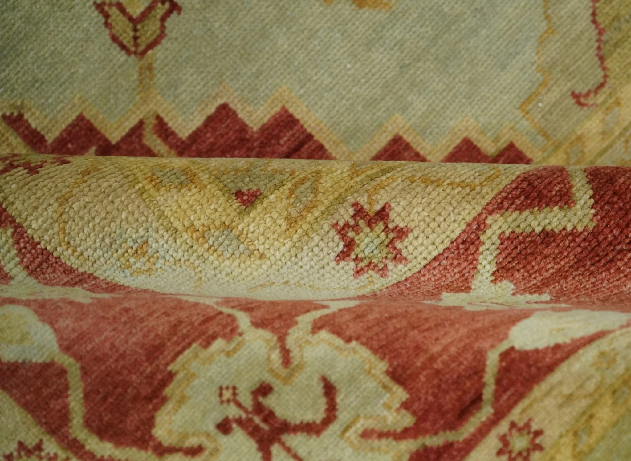 8x10 Fine Hand Knotted Beige and Rust Traditional Vintage Persian Antique Wool Rug | AGR36 - Image 8
