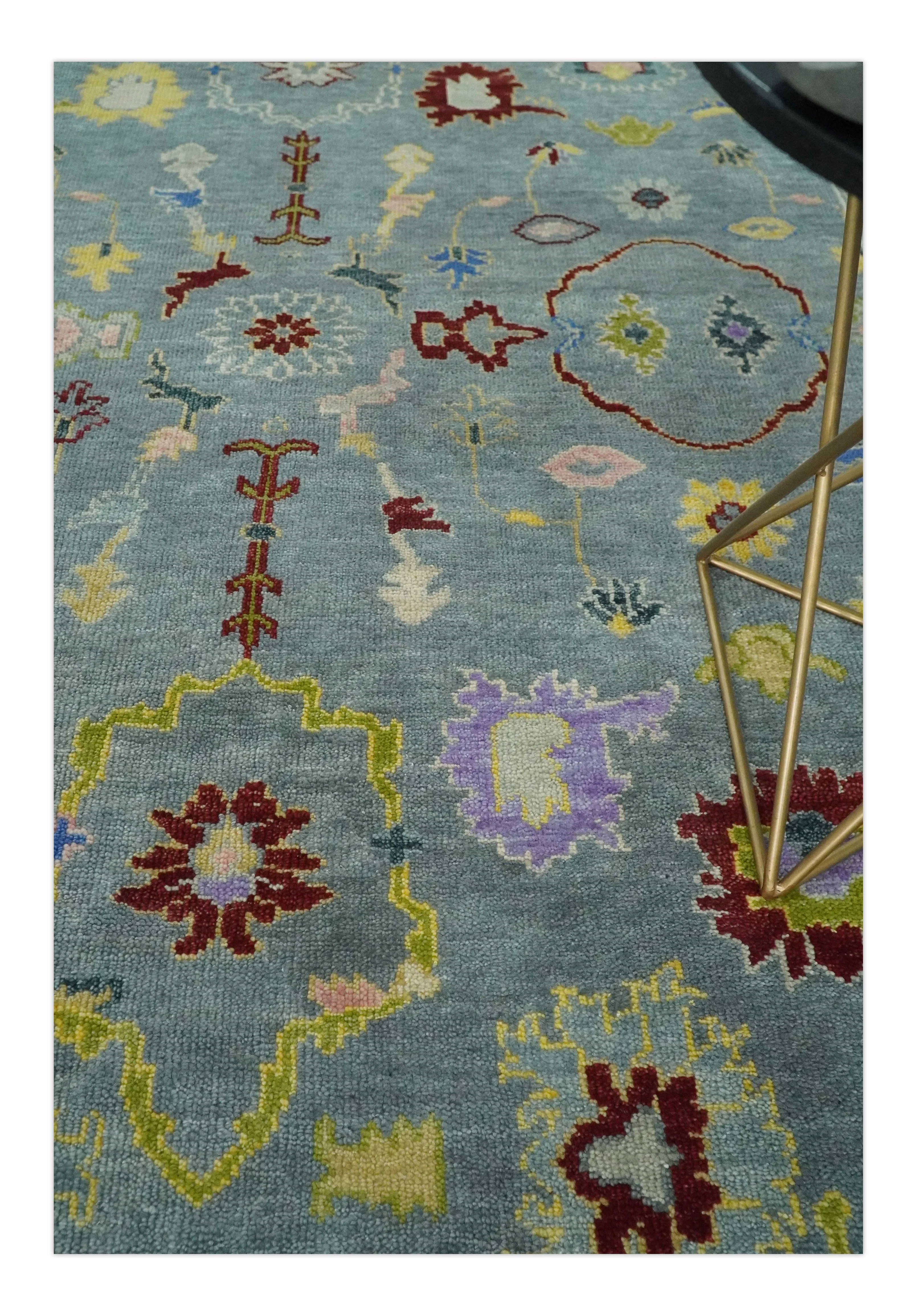 8x10 Fine Hand Knotted Blue and Beige Traditional Vintage Antique Persian Wool Rug | TRDCP893810 - Image 2