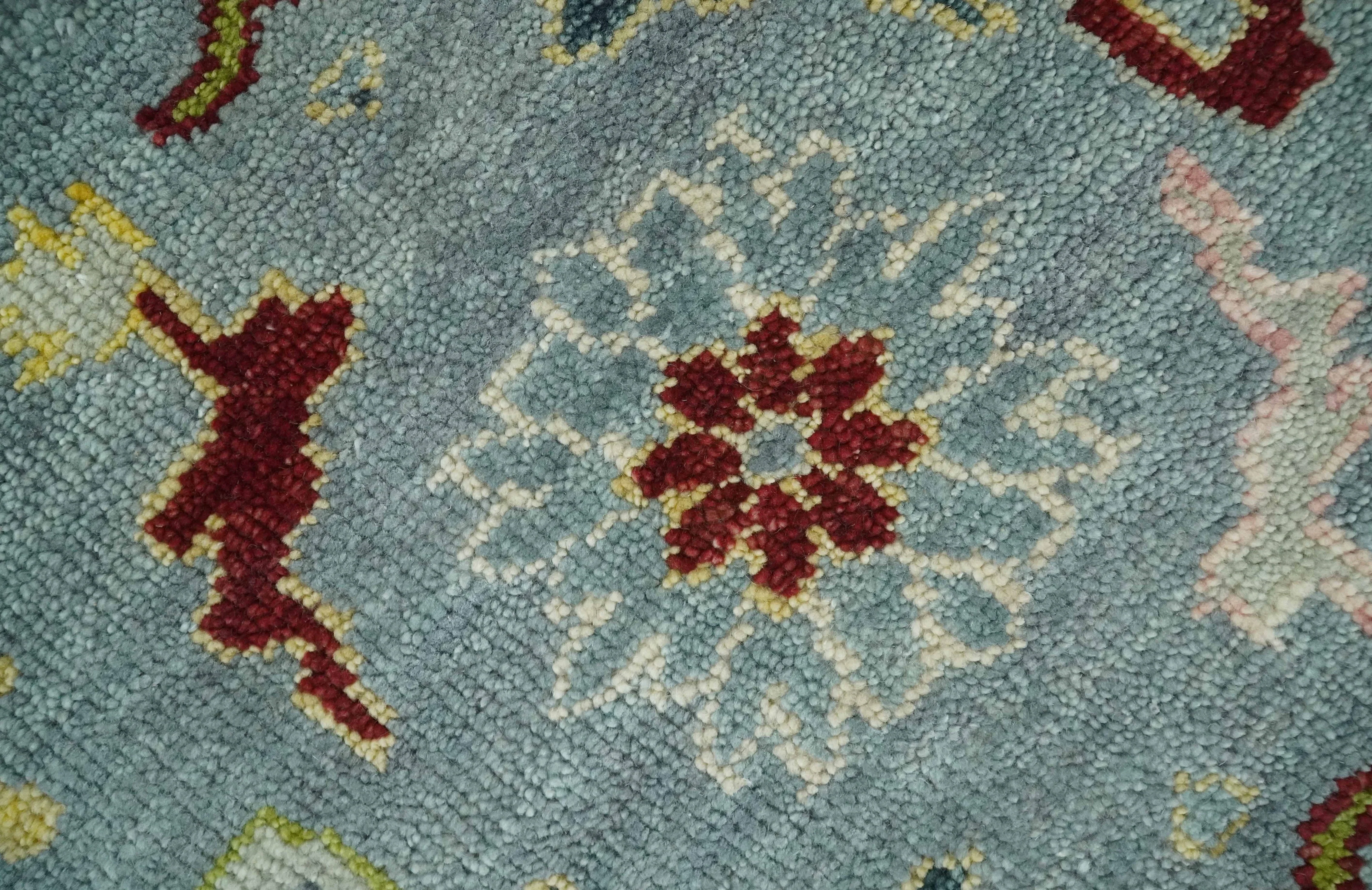 8x10 Fine Hand Knotted Blue and Beige Traditional Vintage Antique Persian Wool Rug | TRDCP893810 - Image 4