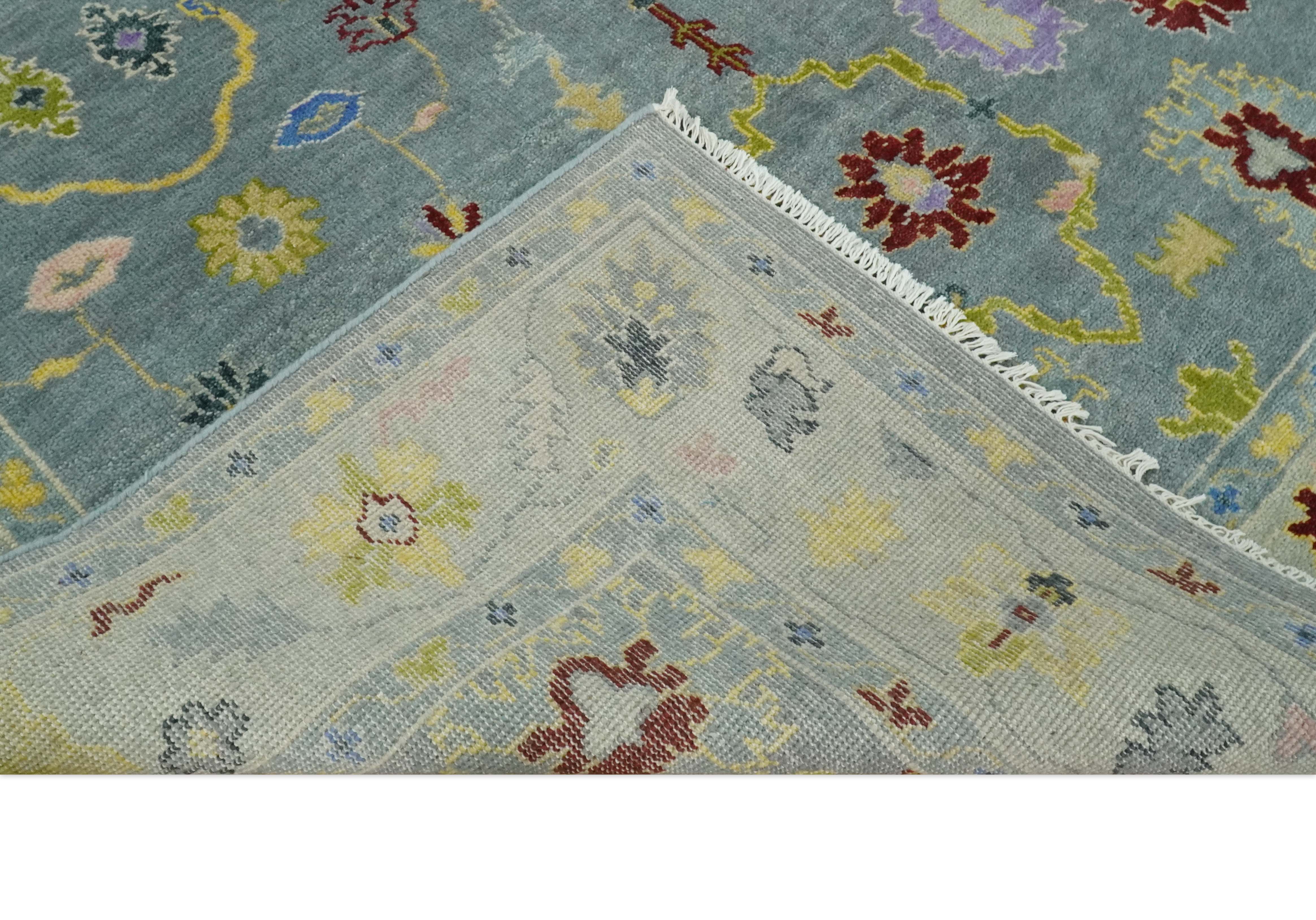 8x10 Fine Hand Knotted Blue and Beige Traditional Vintage Antique Persian Wool Rug | TRDCP893810 - Image 7