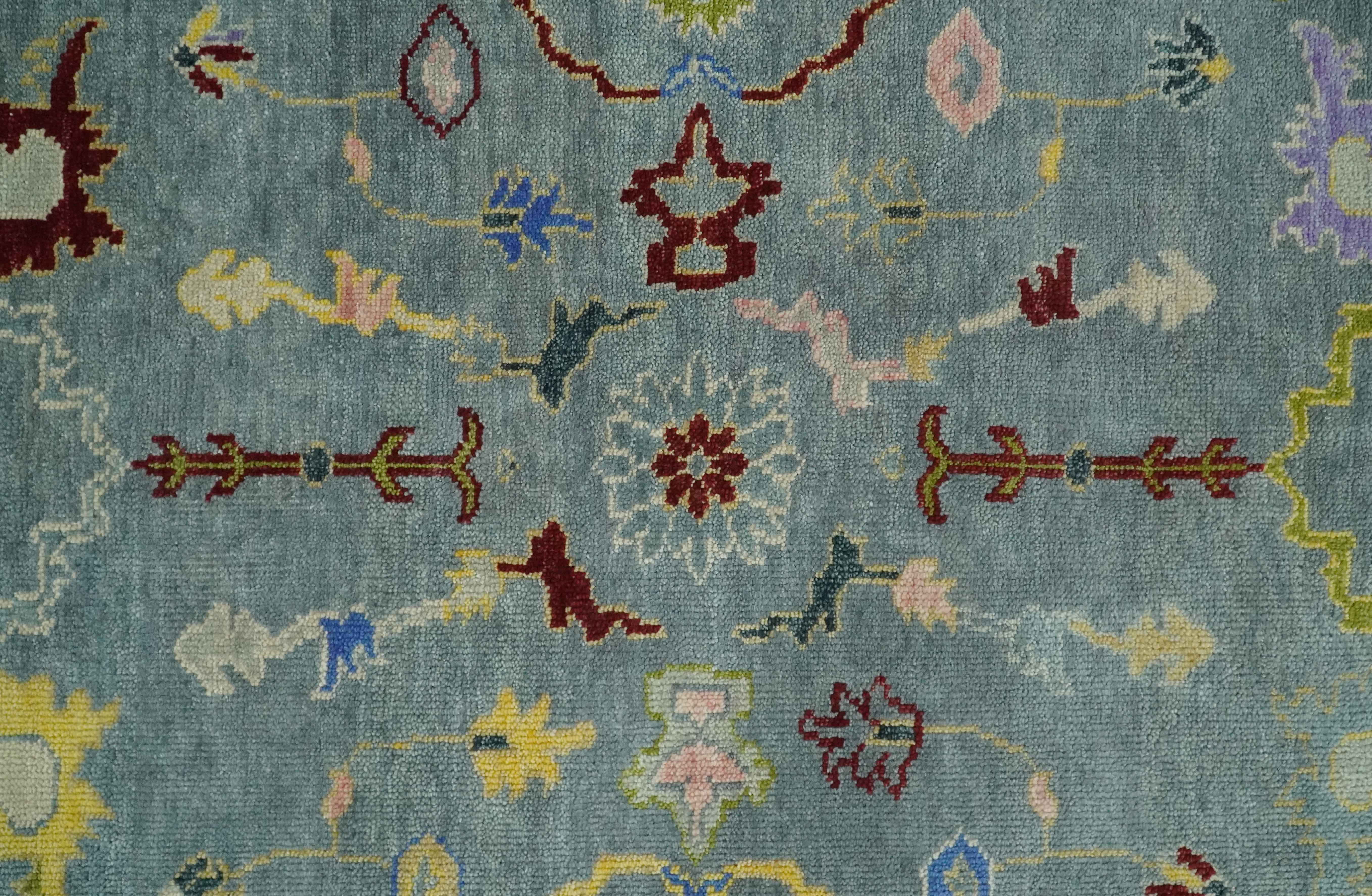 8x10 Fine Hand Knotted Blue and Beige Traditional Vintage Antique Persian Wool Rug | TRDCP893810 - Image 9
