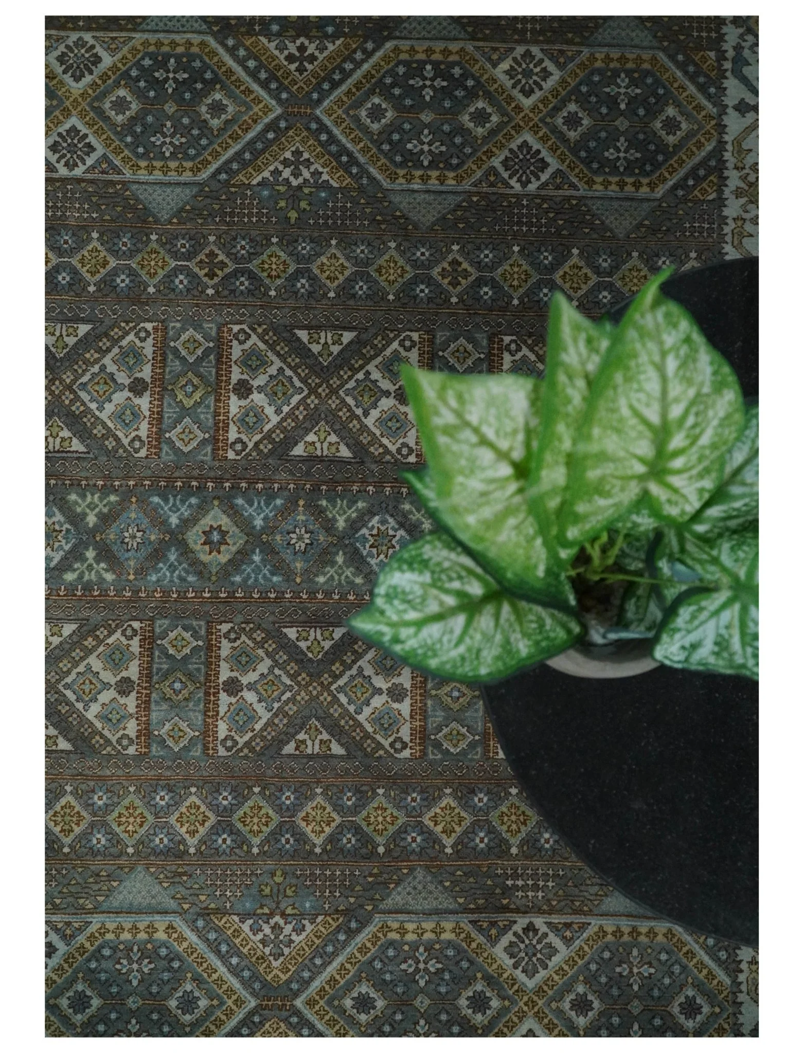 8x10 Fine Hand Knotted Brown and Blue Southwestern Traditional Antique Area Rug | AGR41 - Image 6
