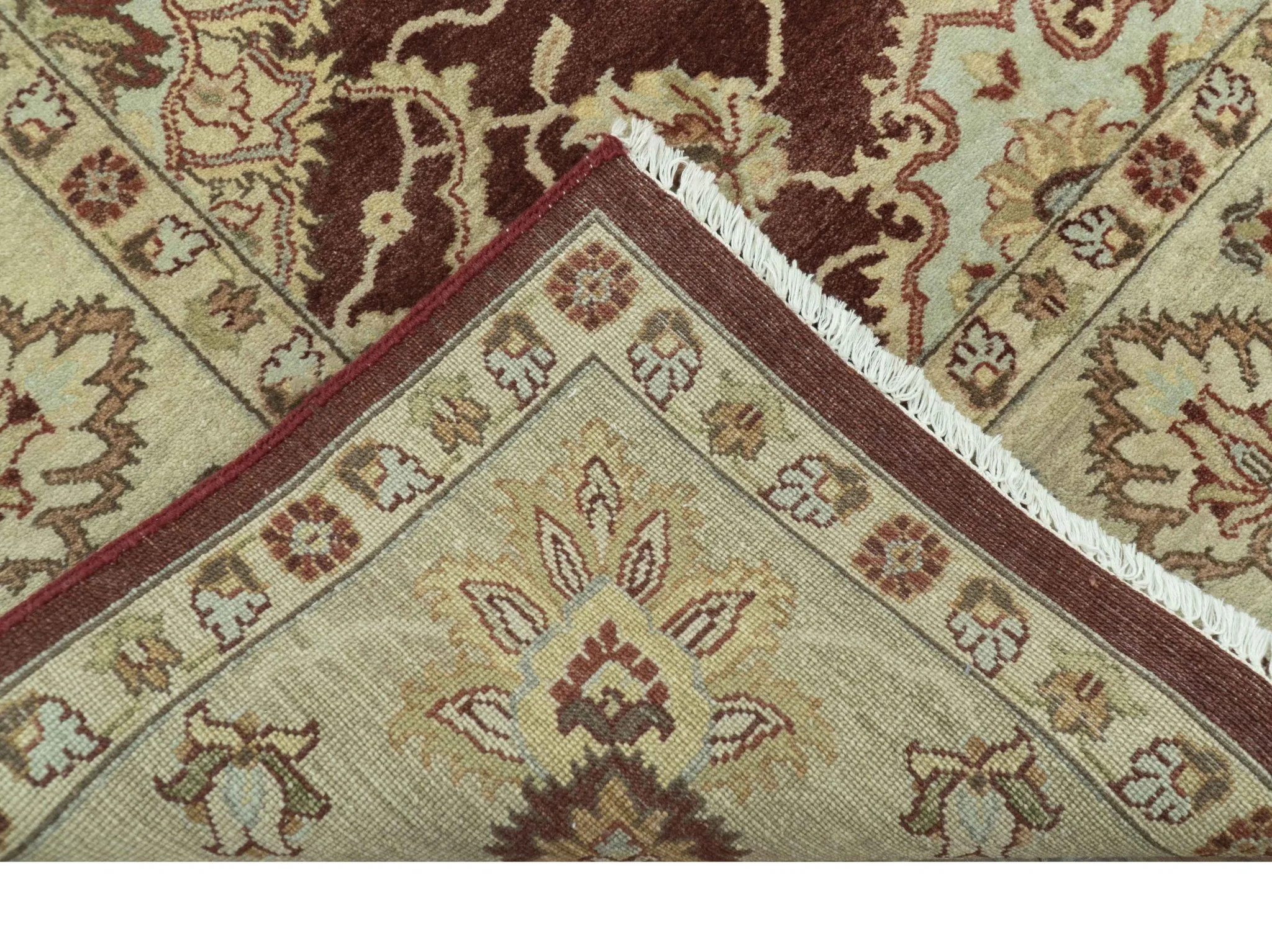 8X10 Fine Hand Knotted Rust And Gold Traditional Design Wool Rug - Image 5