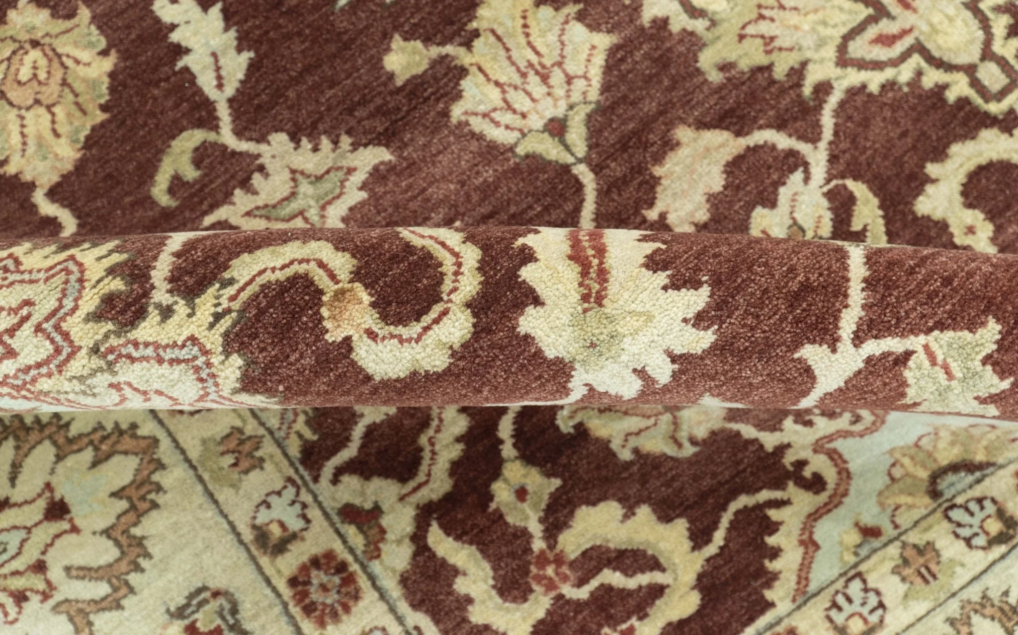 8X10 Fine Hand Knotted Rust And Gold Traditional Design Wool Rug - Image 6