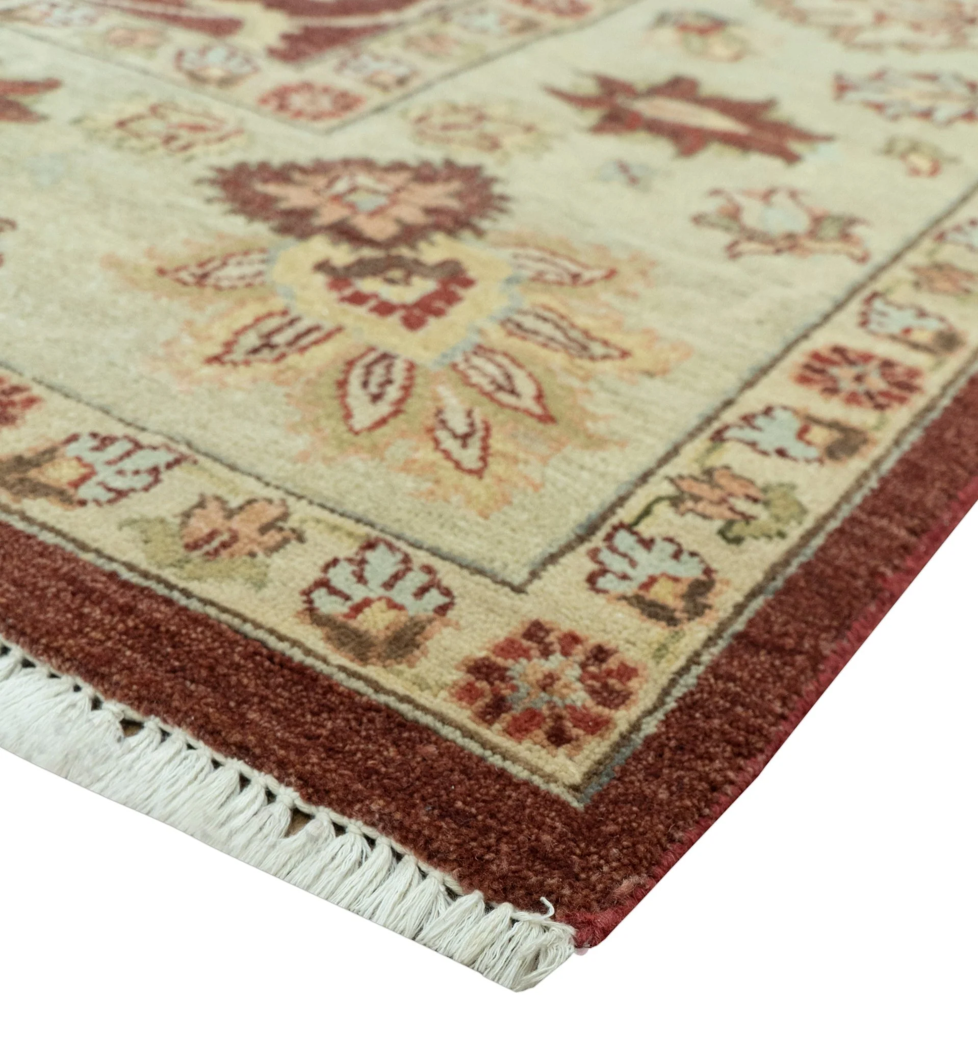 8X10 Fine Hand Knotted Rust And Gold Traditional Design Wool Rug - Image 8