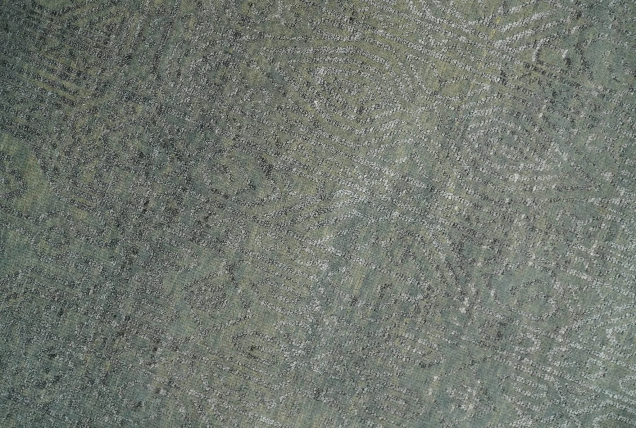 8x10 Fine Hand Knotted Charcoal and Silver Traditional Vintage Persian Style Antique Wool and Silk Rug | TRDCP665810 - Image 4