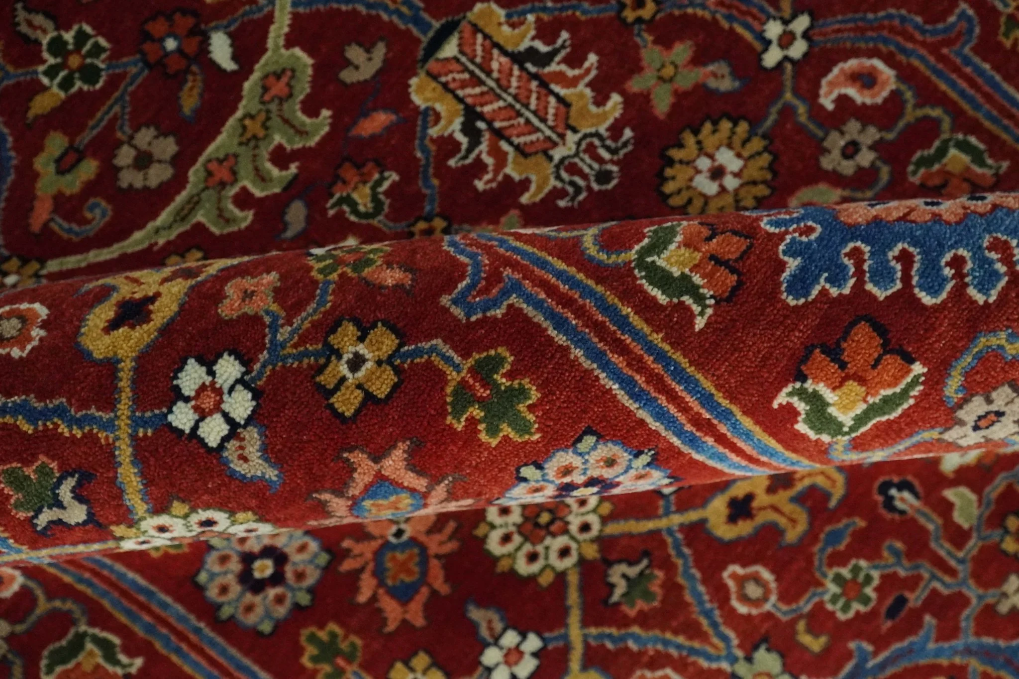 8x10 Fine Hand Knotted Rust and Blue Traditional Vintage Antique Persian Wool Rug | TRDCP851810 - Image 6