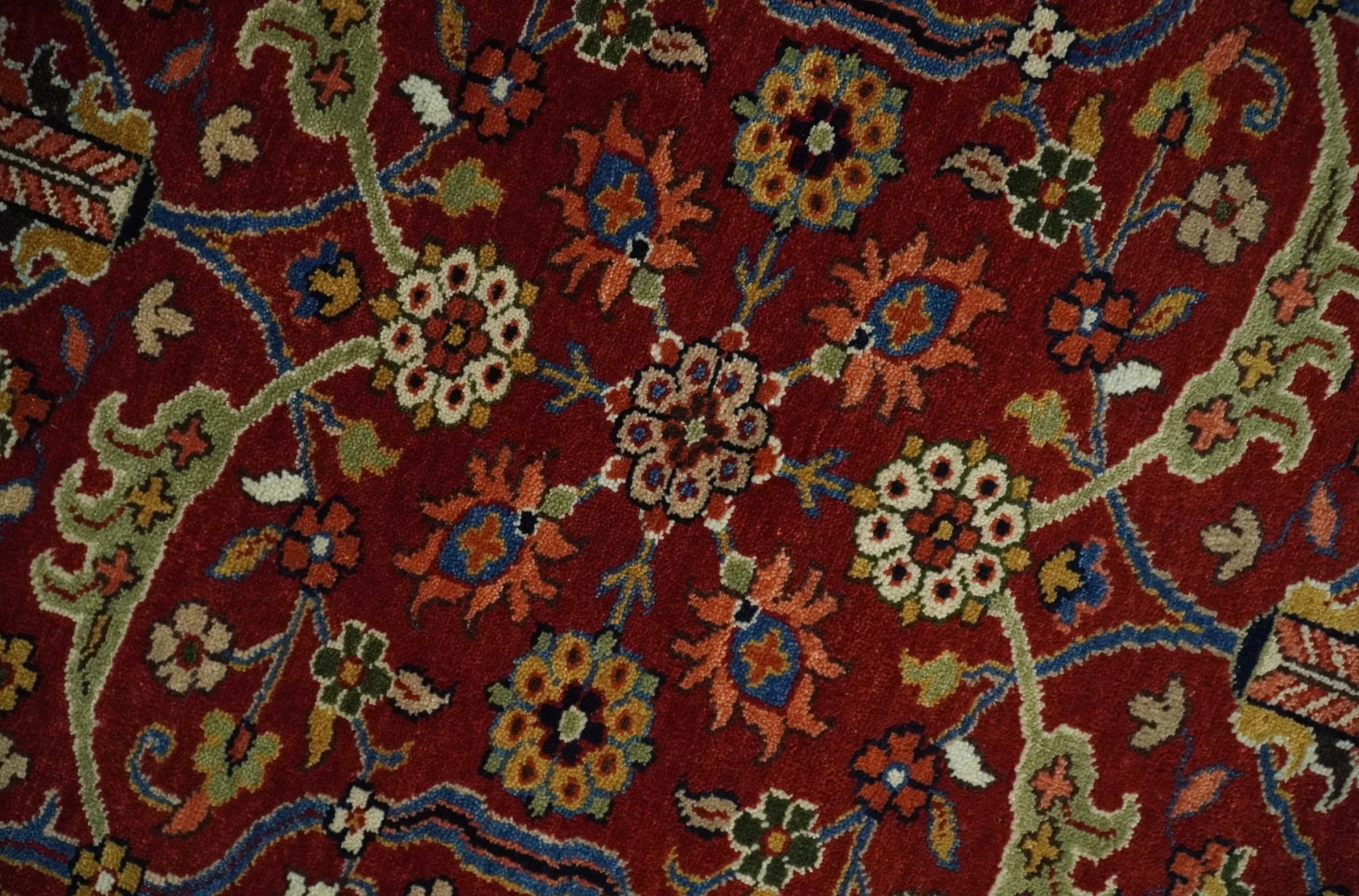 8x10 Fine Hand Knotted Rust and Blue Traditional Vintage Antique Persian Wool Rug | TRDCP851810 - Image 8