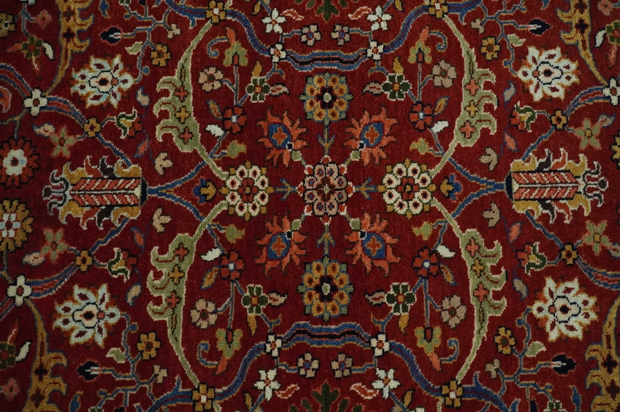 8x10 Fine Hand Knotted Rust and Blue Traditional Vintage Antique Persian Wool Rug | TRDCP851810 - Image 9