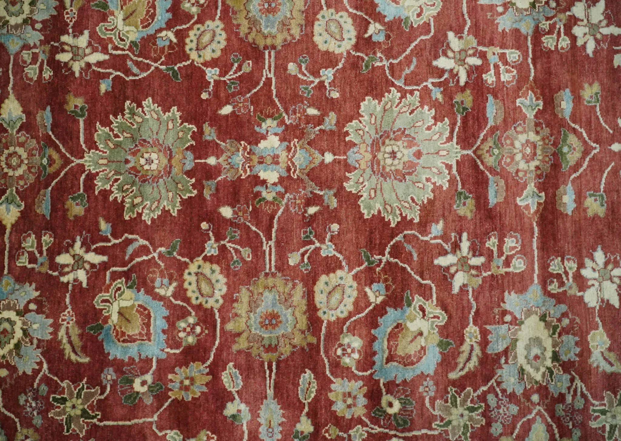 8x10 Fine Hand Knotted Rust and Ivory Traditional Vintage Persian Style Antique Wool Rug | AGR20 - Image 11